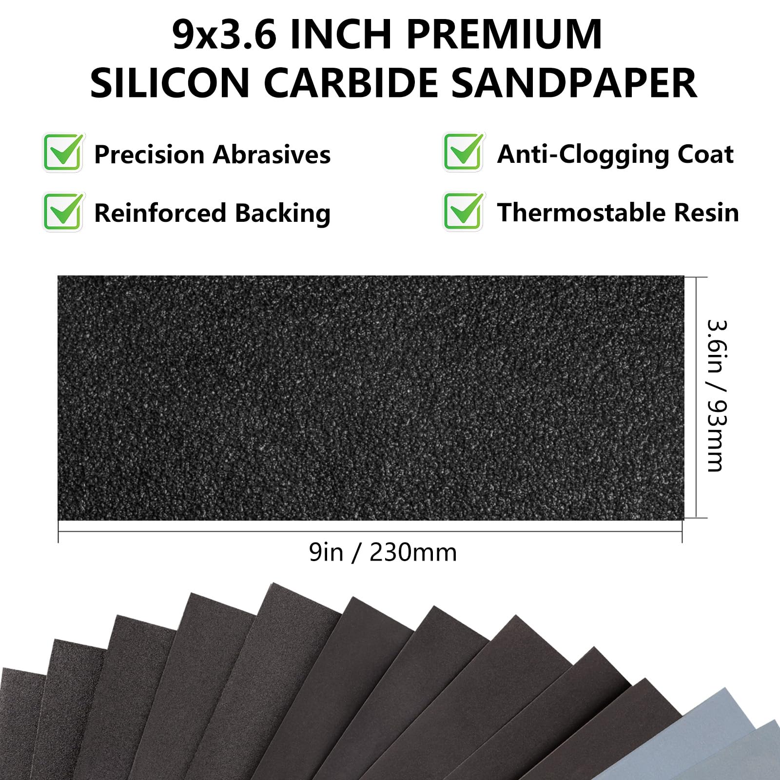 Shineboc Sandpaper 100 Grit, Wet Dry Sand Paper 9 x 3.6 Inch - Shineboc Official Product View 3