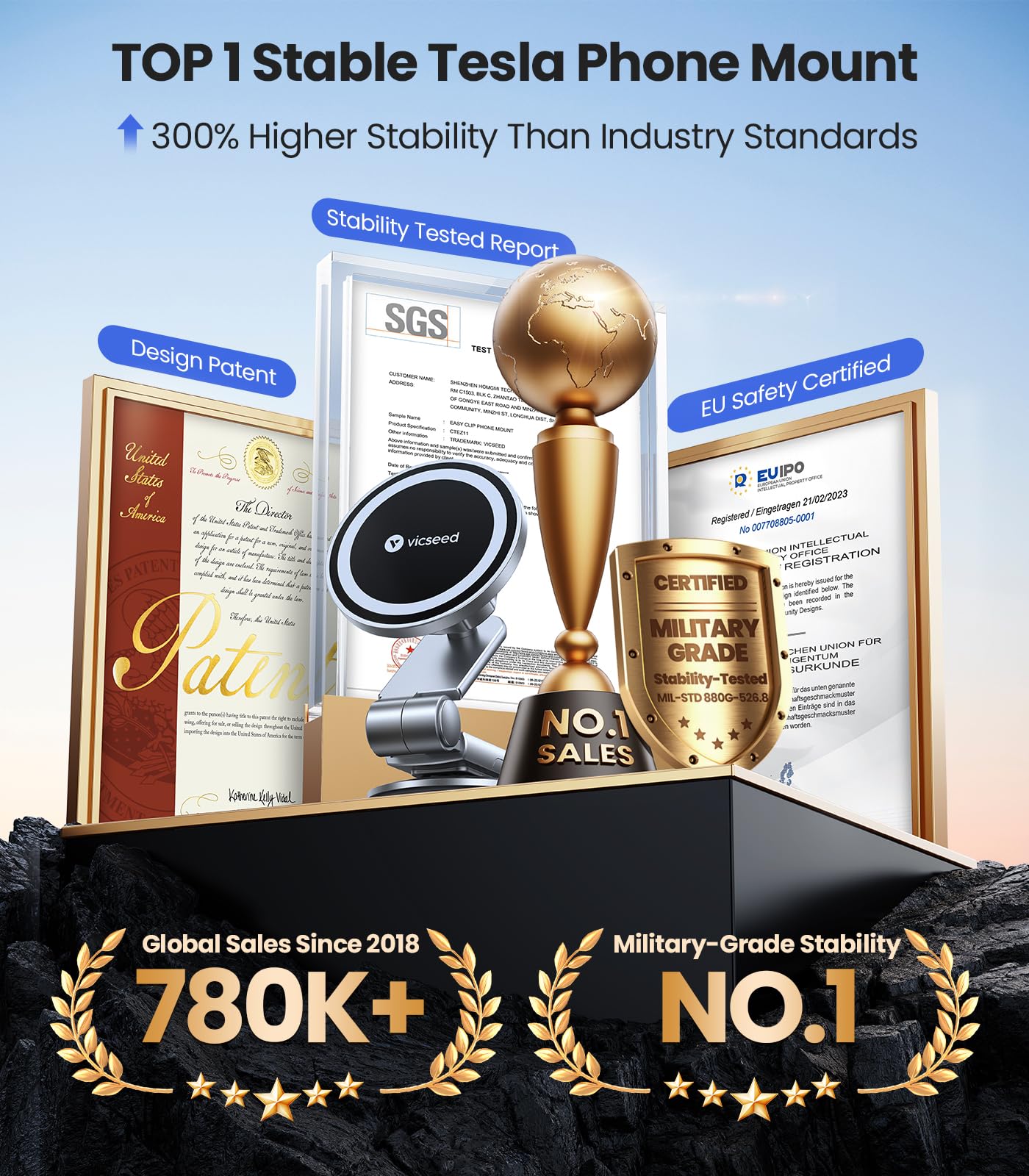 VICSEED Tesla Phone Mount【Strongest Magnet Power】Foldable Hidden Tesla Phone - VICSEED Official Product View 8