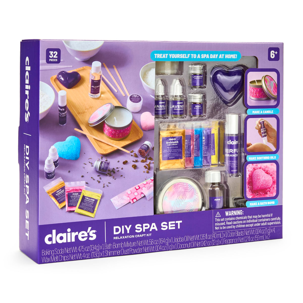 Claire s DIY Bath Bomb Scented Candle Making Set 32 Piece - Claire's Official Imagery - 6