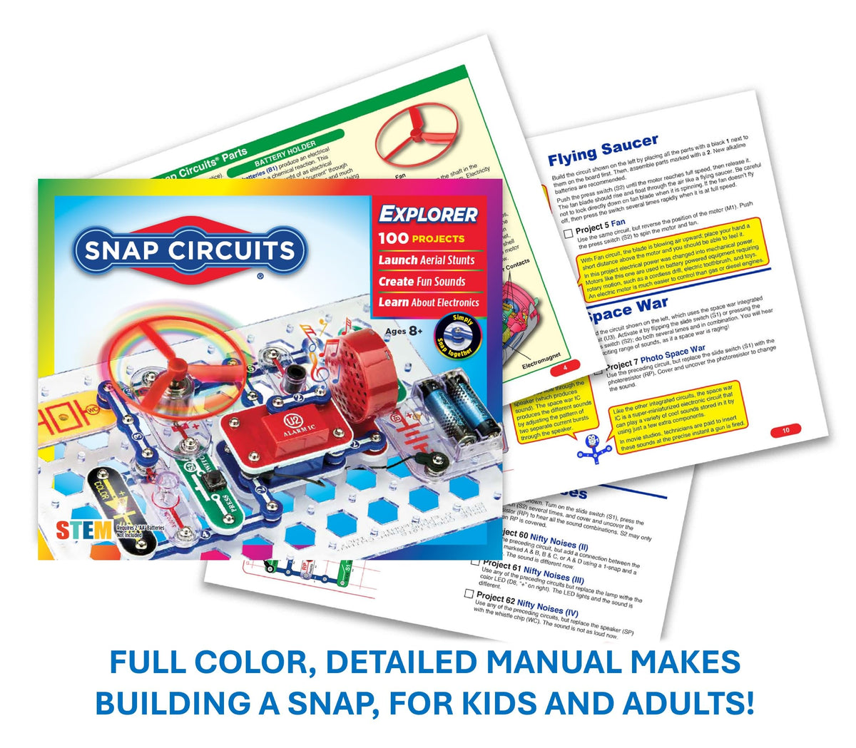 SNAP CIRCUITS Jr SC 100 STEM Electronics Kit 100 Projects - Snap Circuits Official Imagery - 7