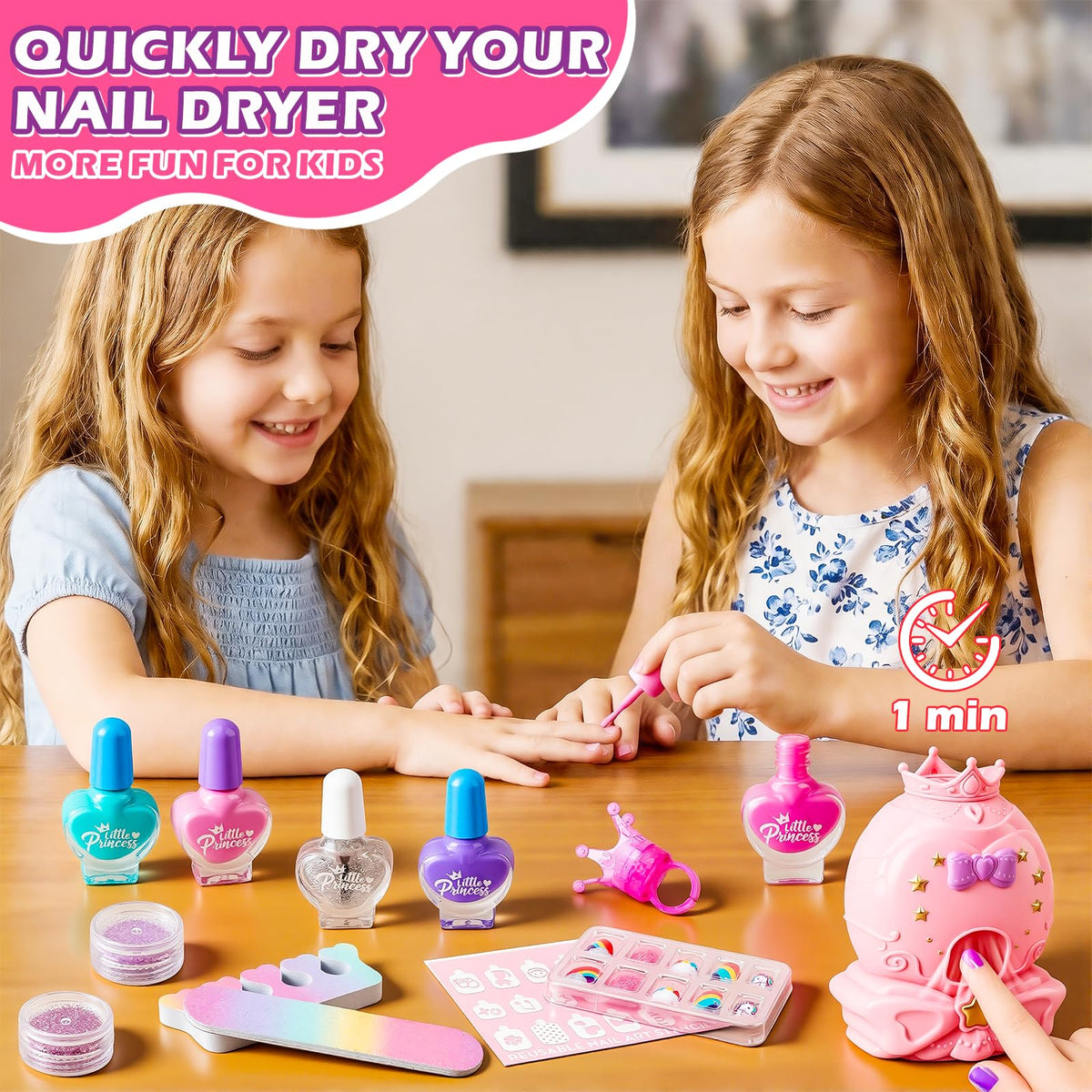 Kids Makeup Kit for Girls Washable Nail Polish Set with 1 - PANPAPA Official Imagery - 3