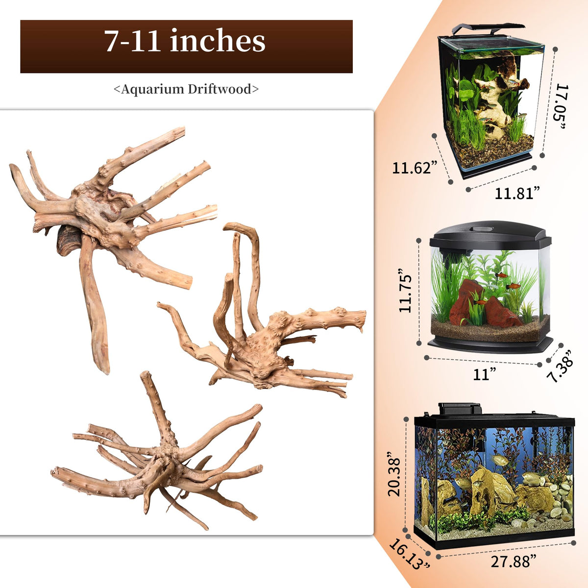 majoywoo Natural Driftwood for Aquarium Decor Fish Tank - majoywoo Official Imagery - 3