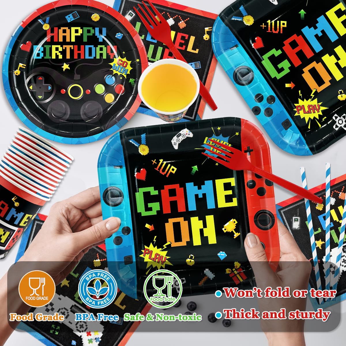 Gamer Birthday Party Decorations 206PCS Video Game Birthday - suonengongyi Official Imagery - 7