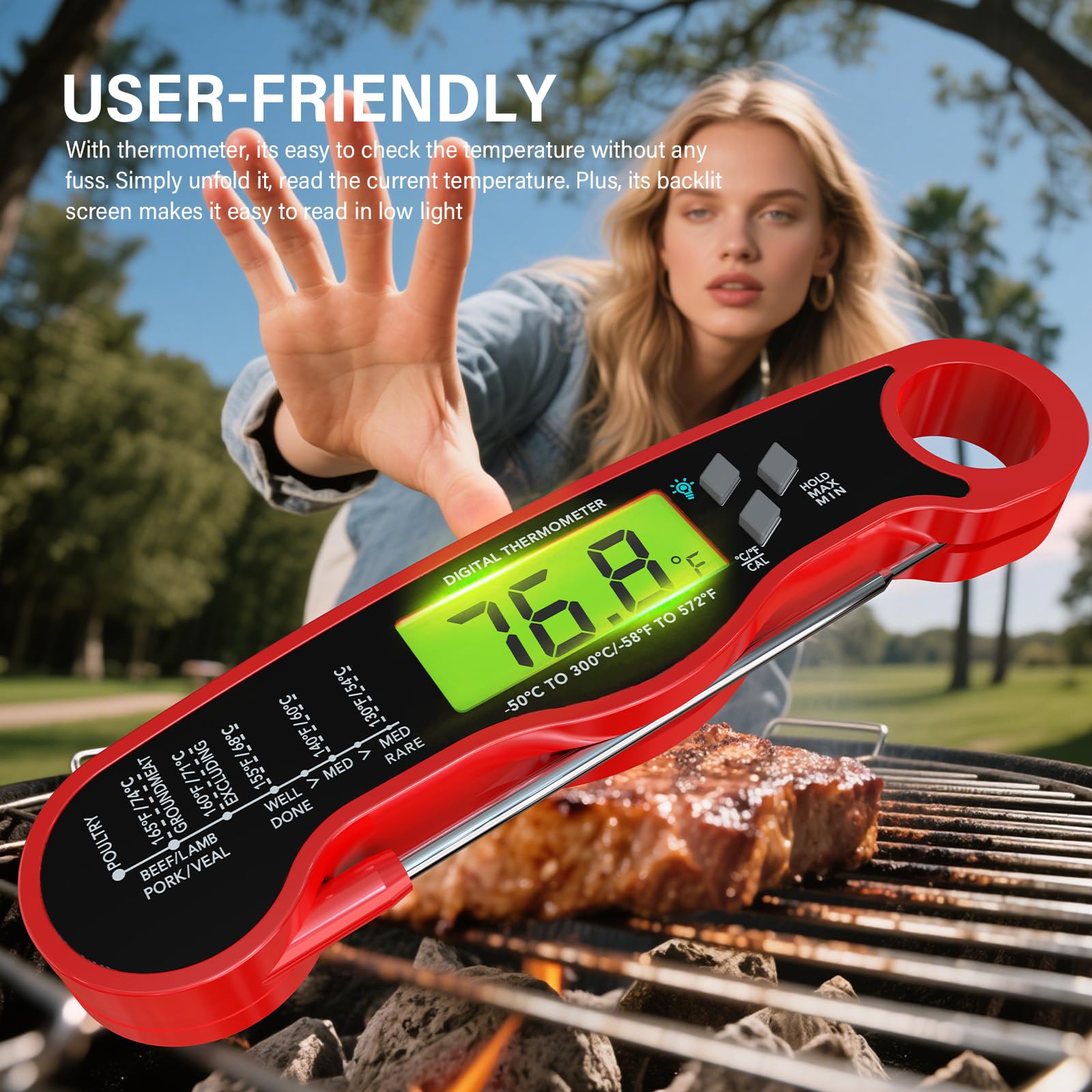 AWLKIM Meat Thermometer Digital, Instant Read Food Thermometer, R - AWLKIM Official Product View 6