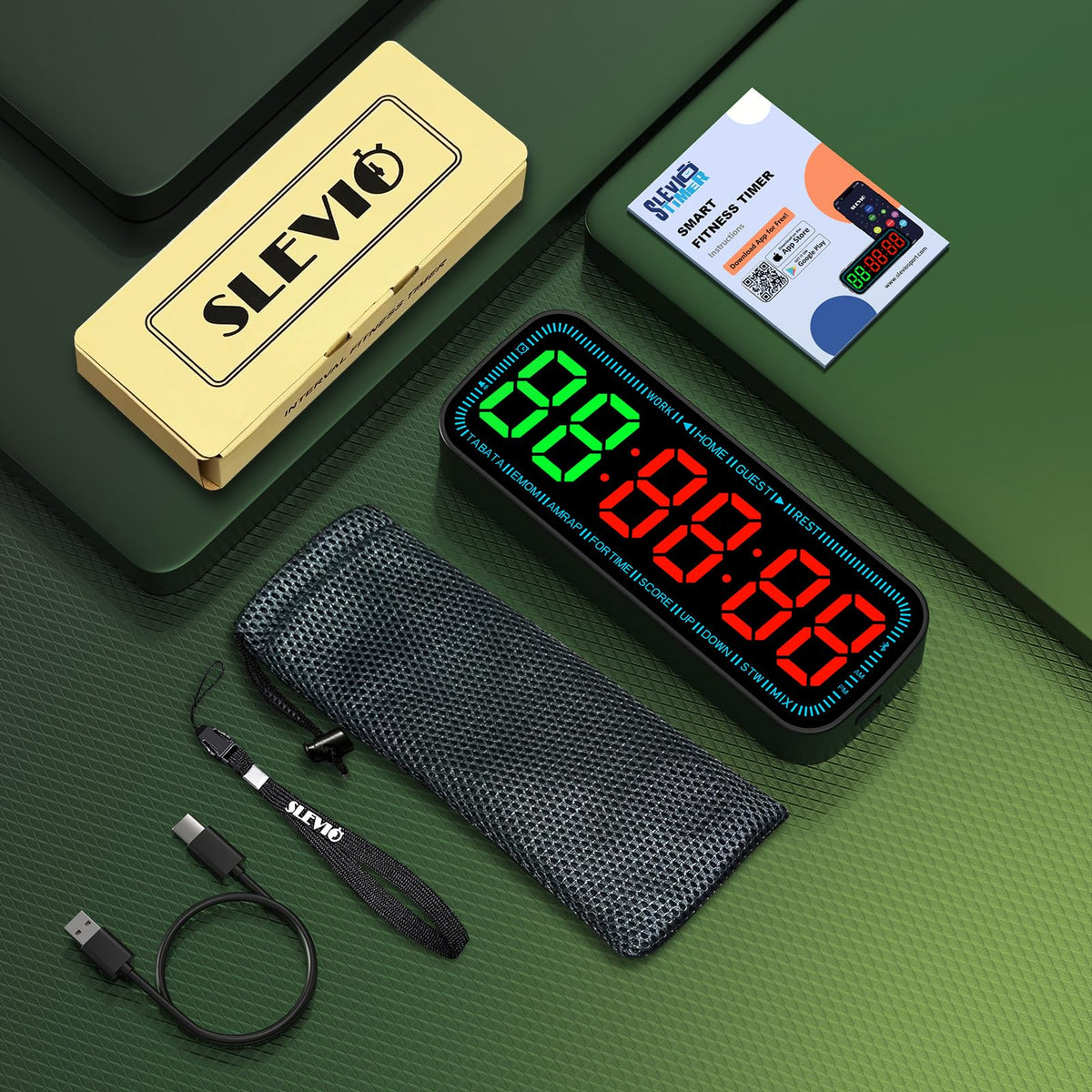 Gym Timer Clock Bluetooth App Controlled Magnetic Workout - SLEVIO TIMER Official Imagery - 6