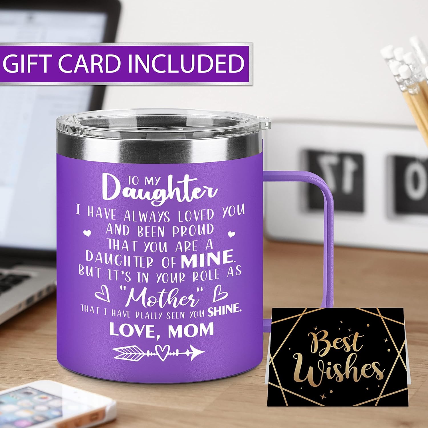 Hexagram Mothers Day Gifts for Daughter, 14oz Mug, Daughter Gift from Mom
