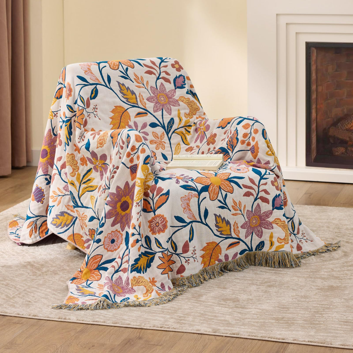 100 Cotton Boho Throw Blanket for Home Decor Classic - RILIHO Official Imagery - 3
