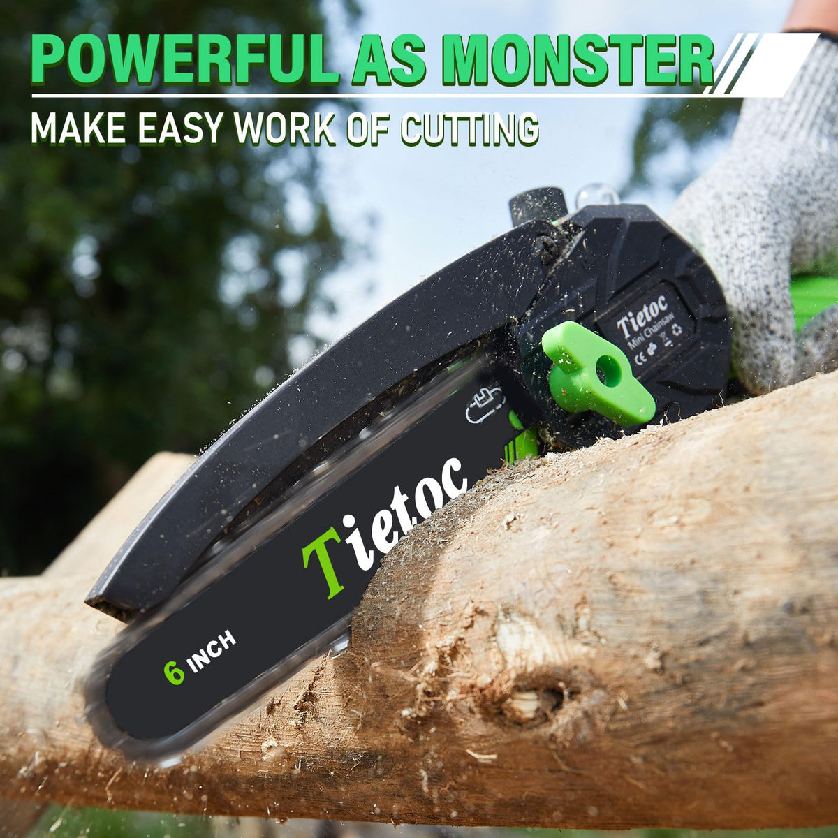 Tietoc Chainsaw 6 Inch Mini Electric Chainsaw Cordless - tietoc Official Imagery - 7