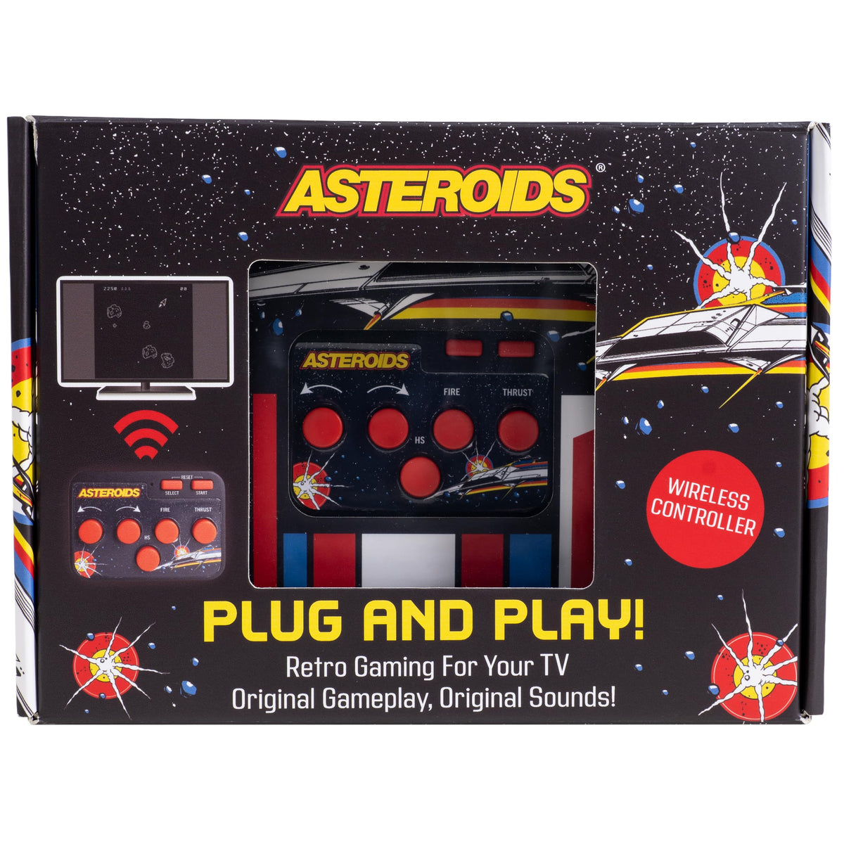 Fizz Creations Asteroids Plug Play Retro TV Game Console - Fizz Creations Official Imagery - 1