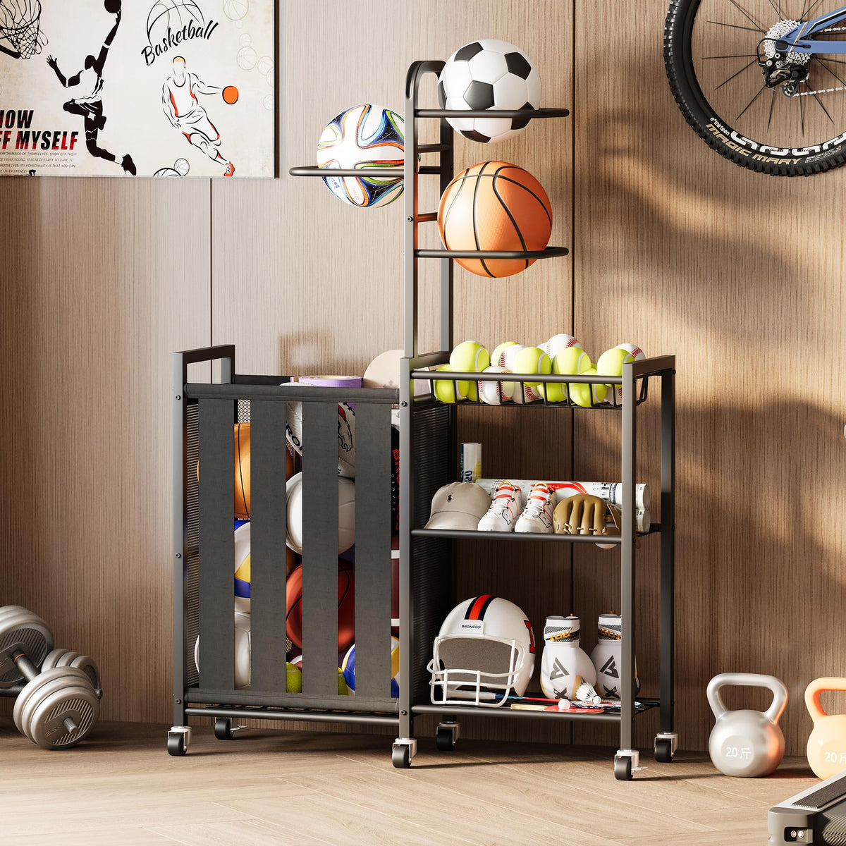 Homeiju Ball Storage Garage Sports Equipment Organizer Metal - Homeiju Official Imagery - 2