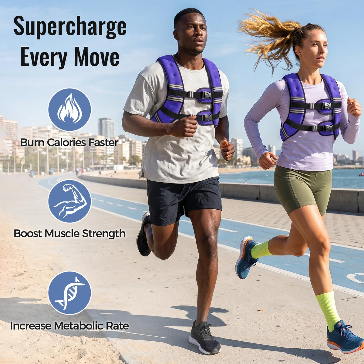Zeerun Weighted Vest 6 8 10 12 15 18 20 24 30LB for Men - Zeerun Official Imagery - 3