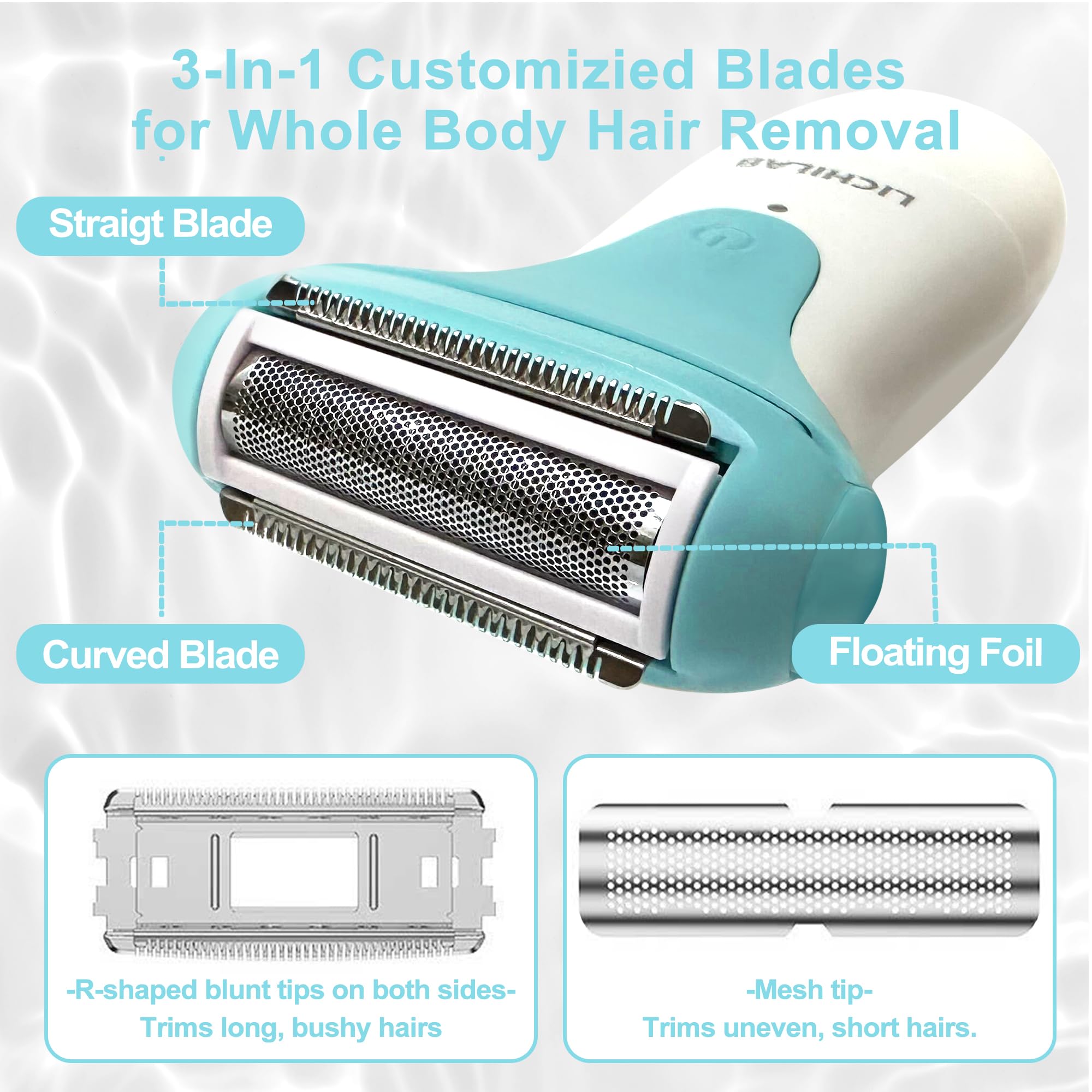 Lichilab Painless Women's Electric Razor & Bikini Trimmer - Waterproof - View 4