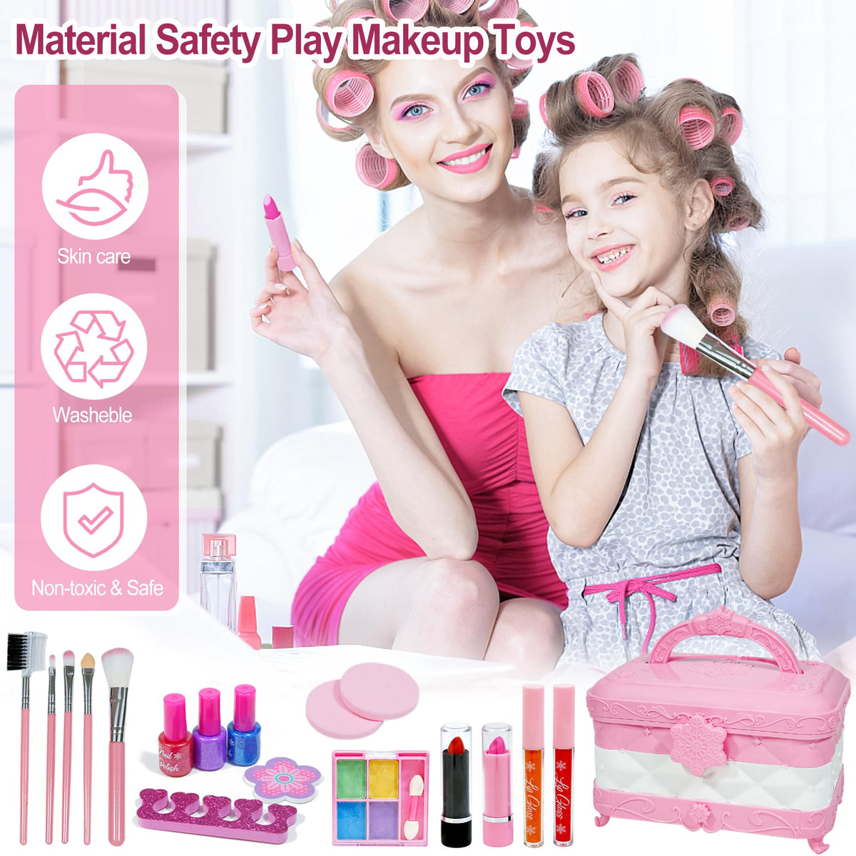 60pcs Kids Makeup Kit Real Washable Cosmetics Kids Makeup - YasinKidz Official Imagery - 8