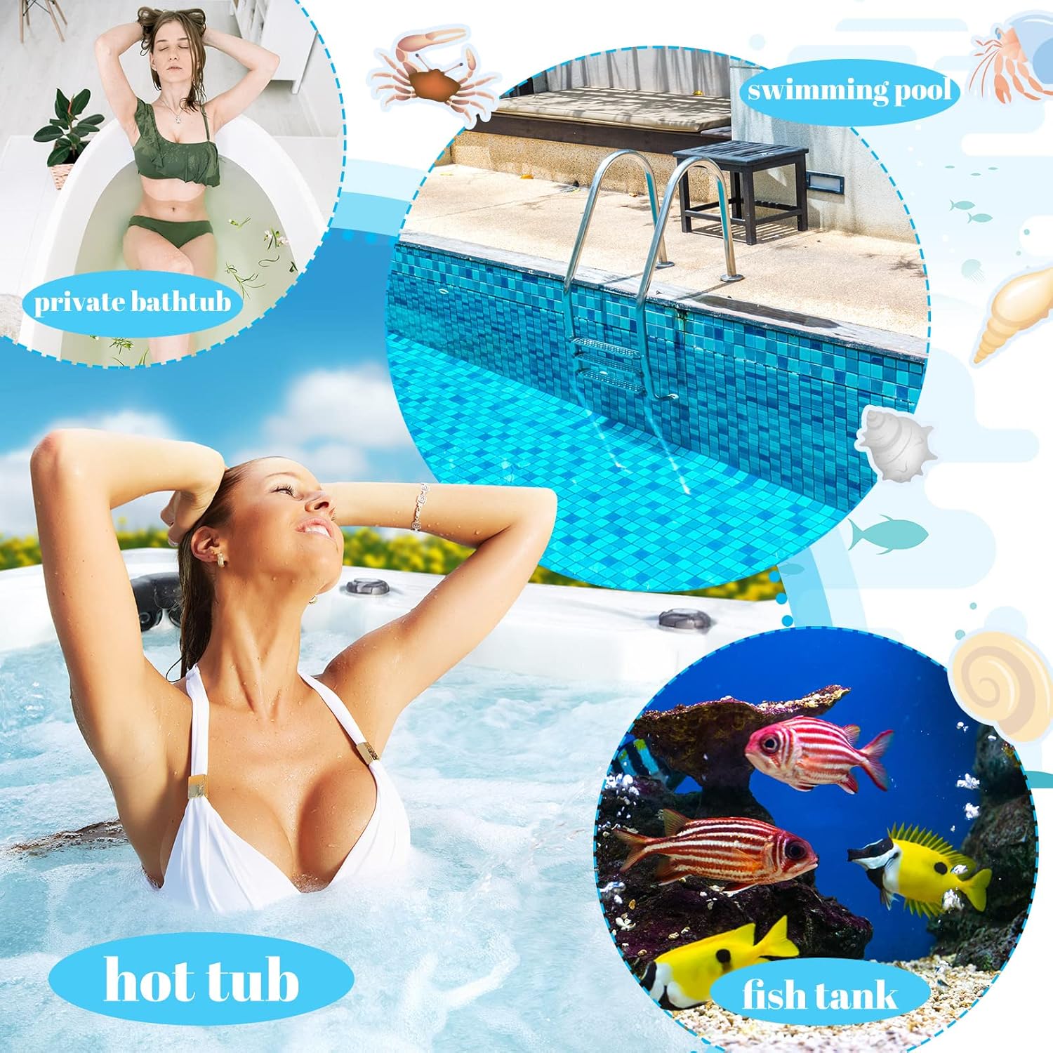 Zubebe 4.6 lbs pool filter media balls for swimming pool sand filters, fiber filter media for cleaner water.