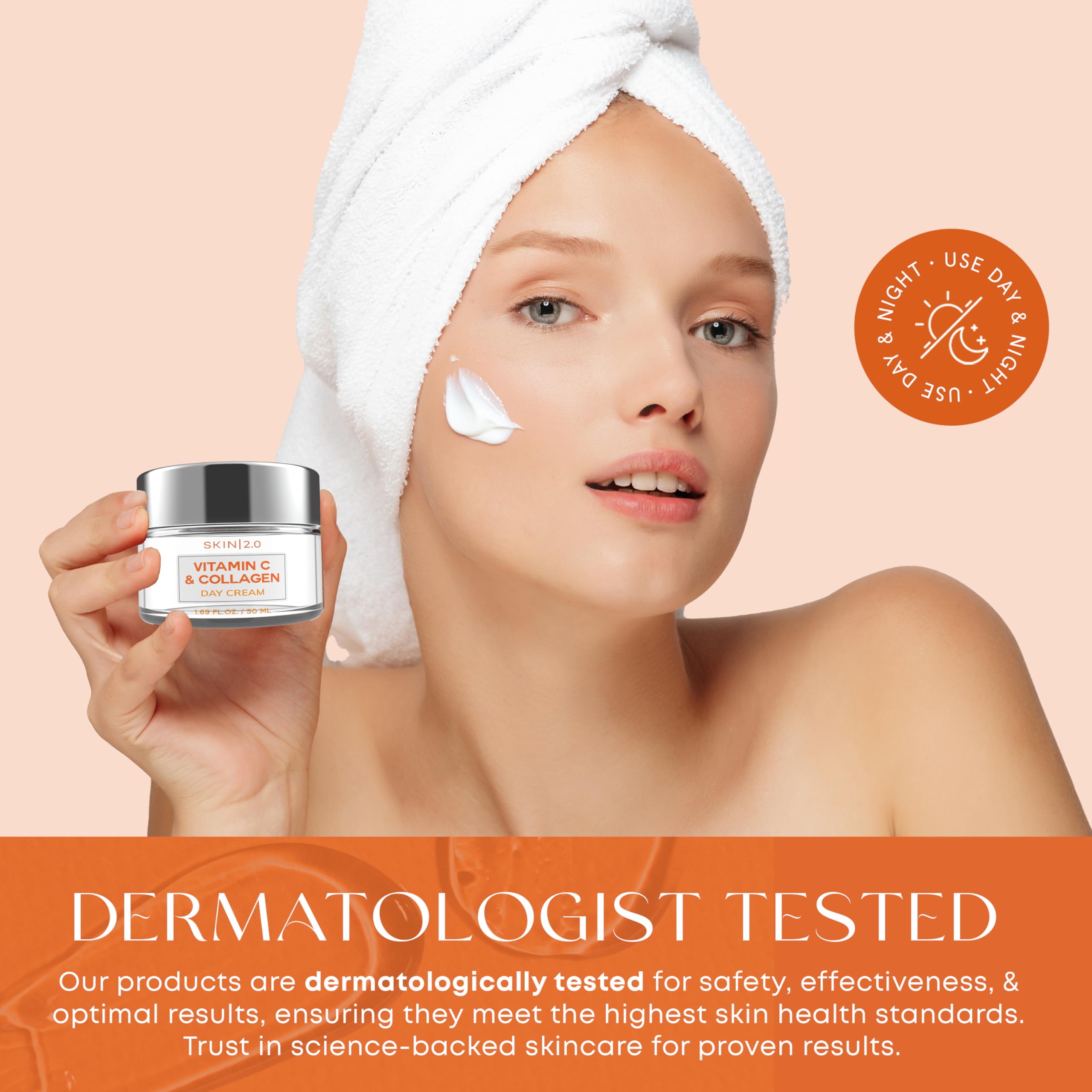 Skin 2.0 Vitamin C & Collagen Face Moisturizer - Dermatologist Tested & Anti - Skin 2.0 Official Product View 7