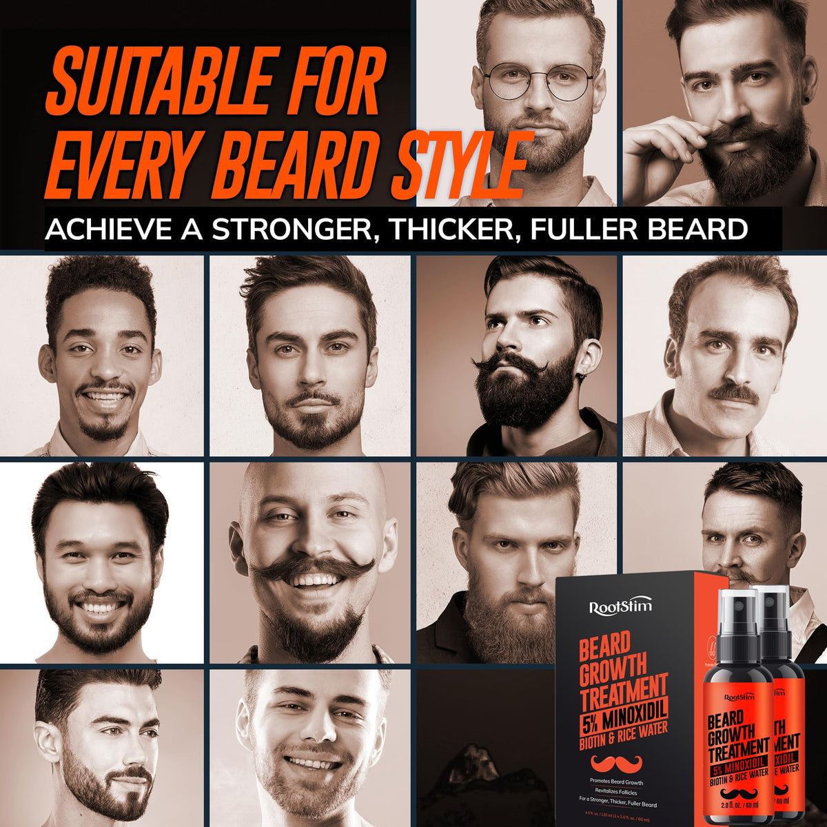 5 Minoxidil Beard Growth Serum for Men 2 Pack Minoxidil Hair - RootStim Official Imagery - 7