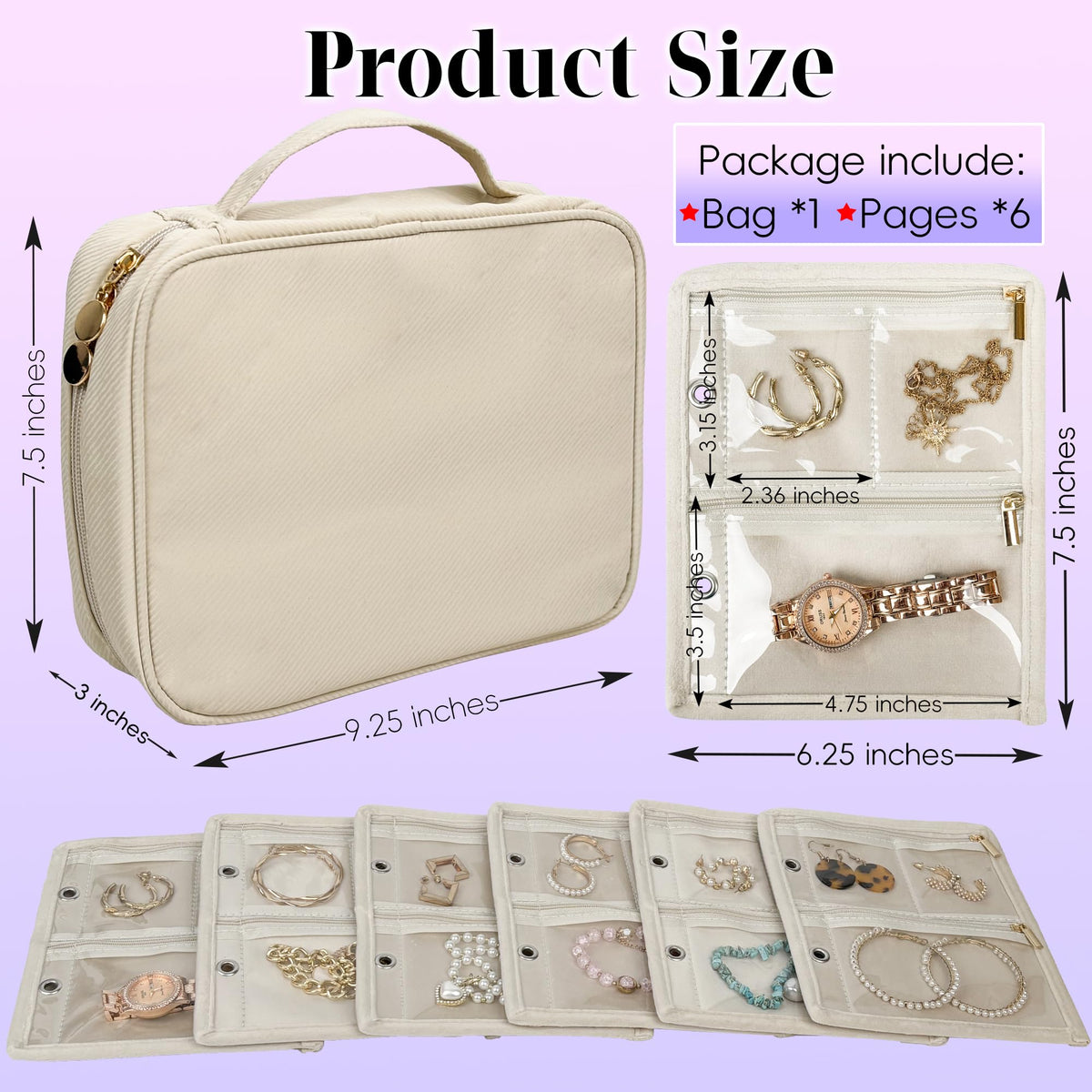 Travel Jewelry Organizer Case Jewelry Bags Jewelry Storage - LingLingo Official Imagery - 4