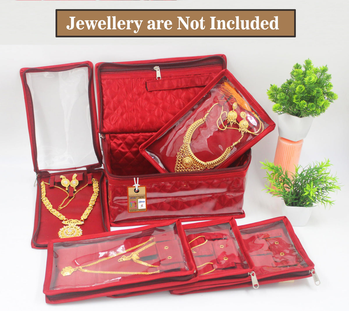 atorakushon Satin Makeup Pouches Cosmetic Necklace Earrings - atorakushon Official Imagery - 6