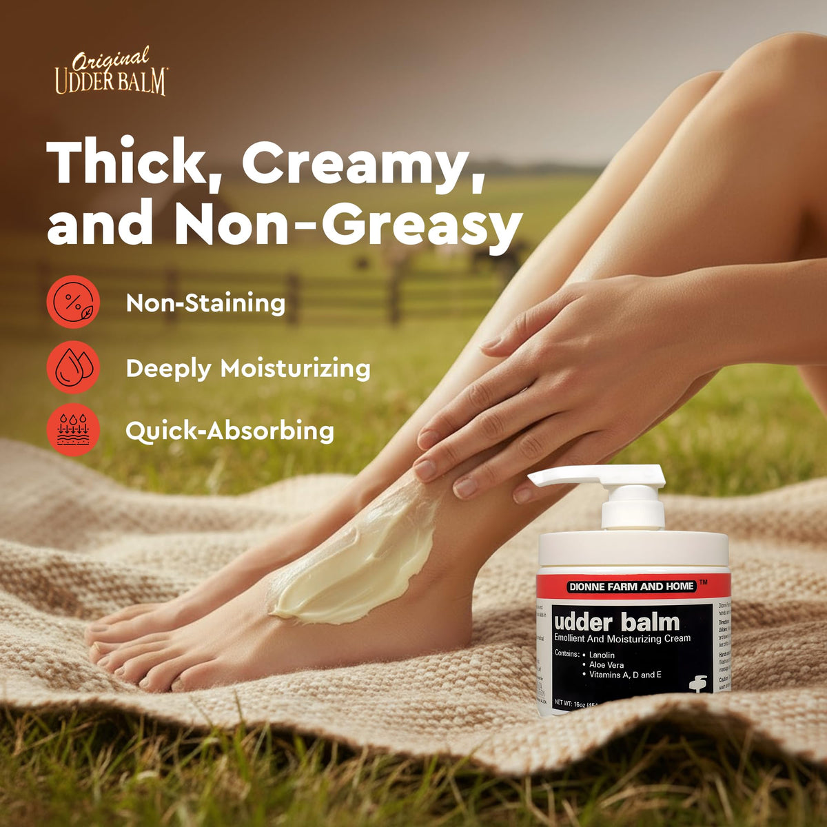 Dionne Farm and Home Udder Balm Lanolin Healing Skin Care - Original Udder Balm Official Imagery - 5