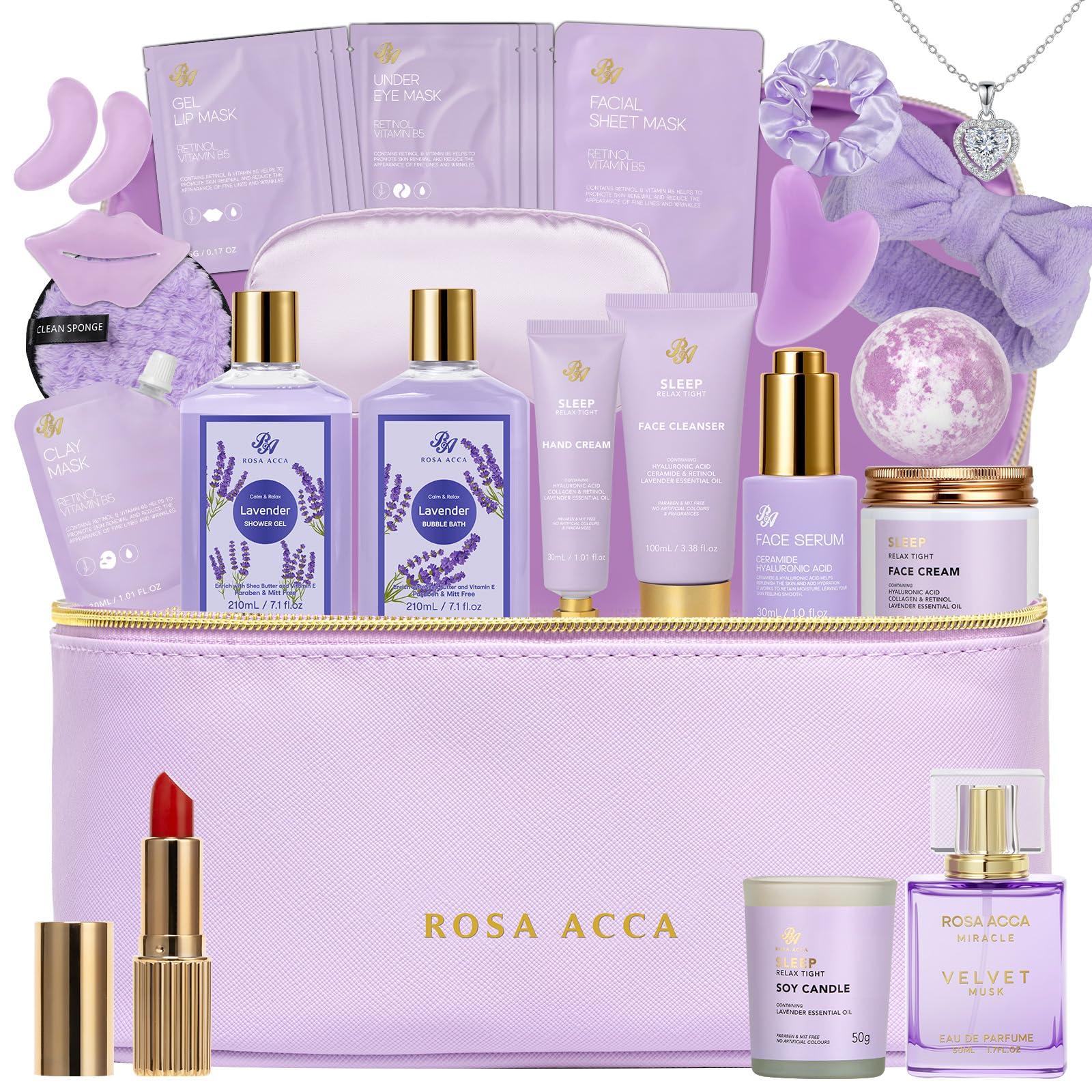 Gifts for Women, Gifts Basket for Women, 25 Pcs Rose Bath &amp; - RA ROSA ACCA