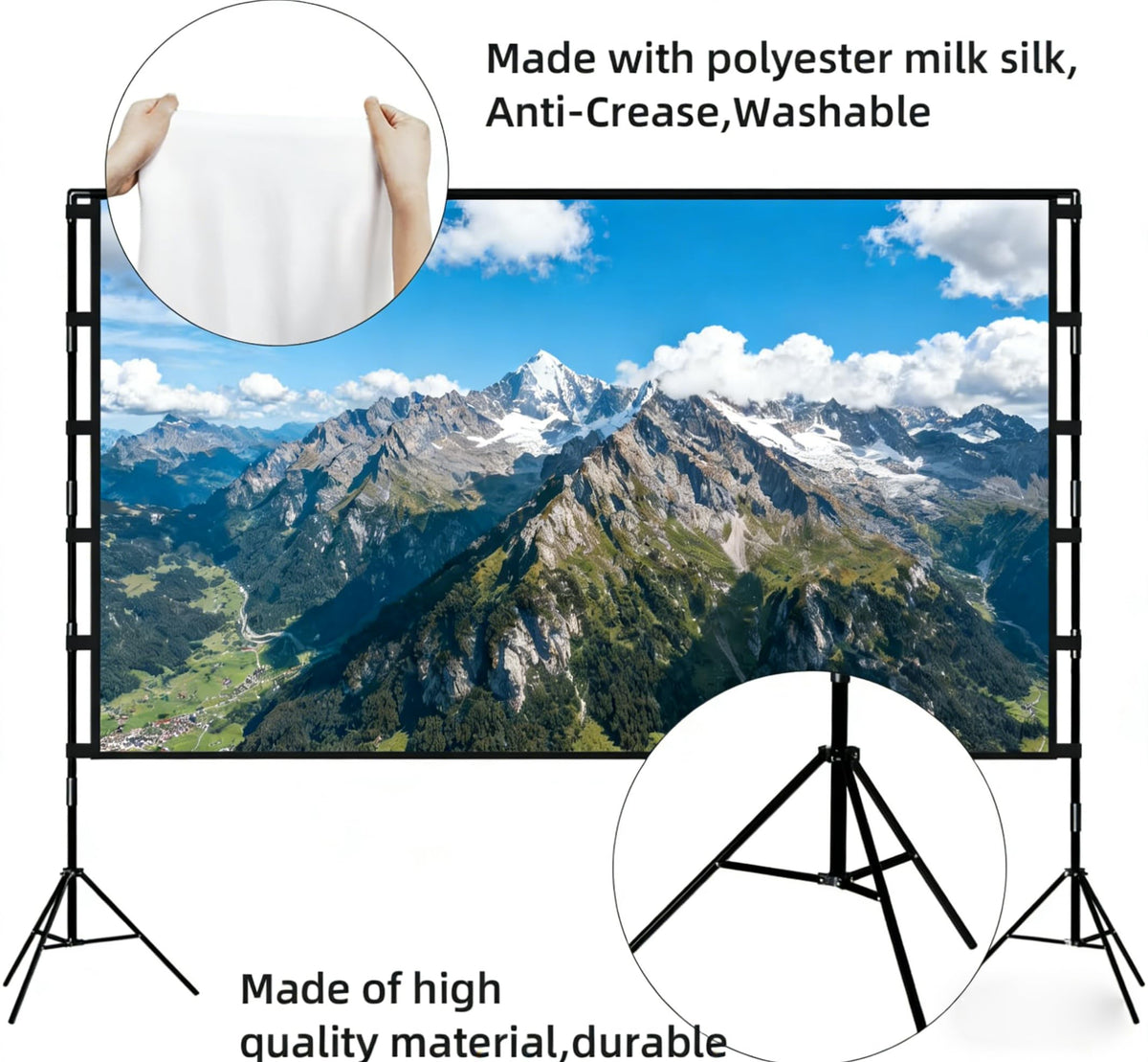Outdoor Projector Screen with Stand 120 inch Portable Movie - ElevoPod Official Imagery - 4