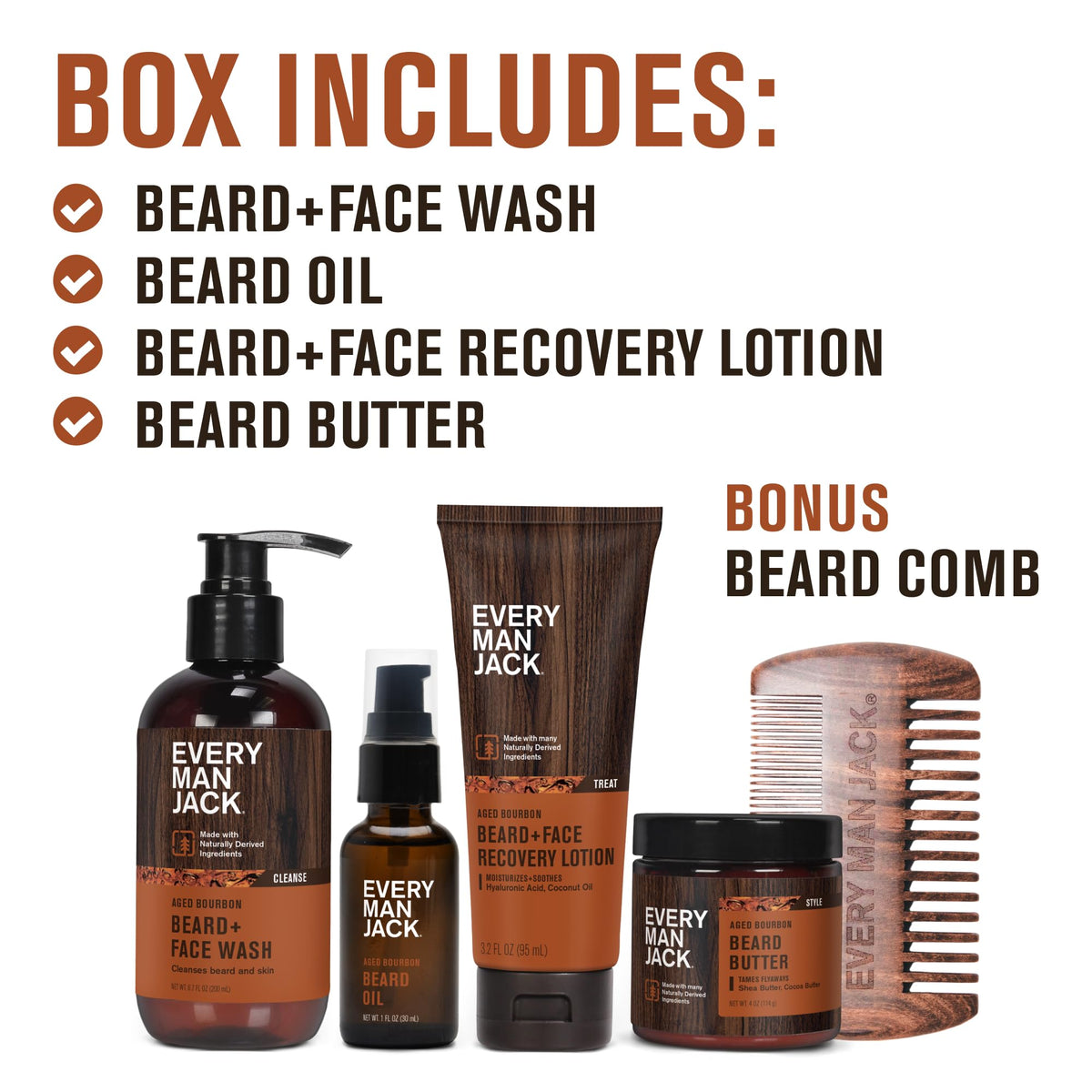 Every Man Jack Complete Beard Care Kit for Men Aged Bourbon - Every Man Jack Official Imagery - 4