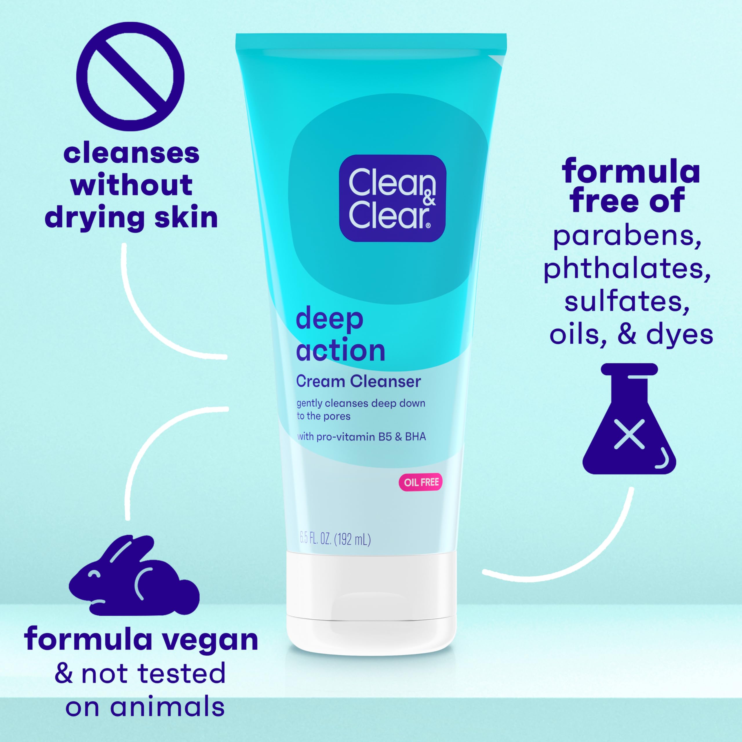 Clean Clear Oil Free Deep Action Cream Facial Cleanser - Clean & Clear Official Imagery - 7