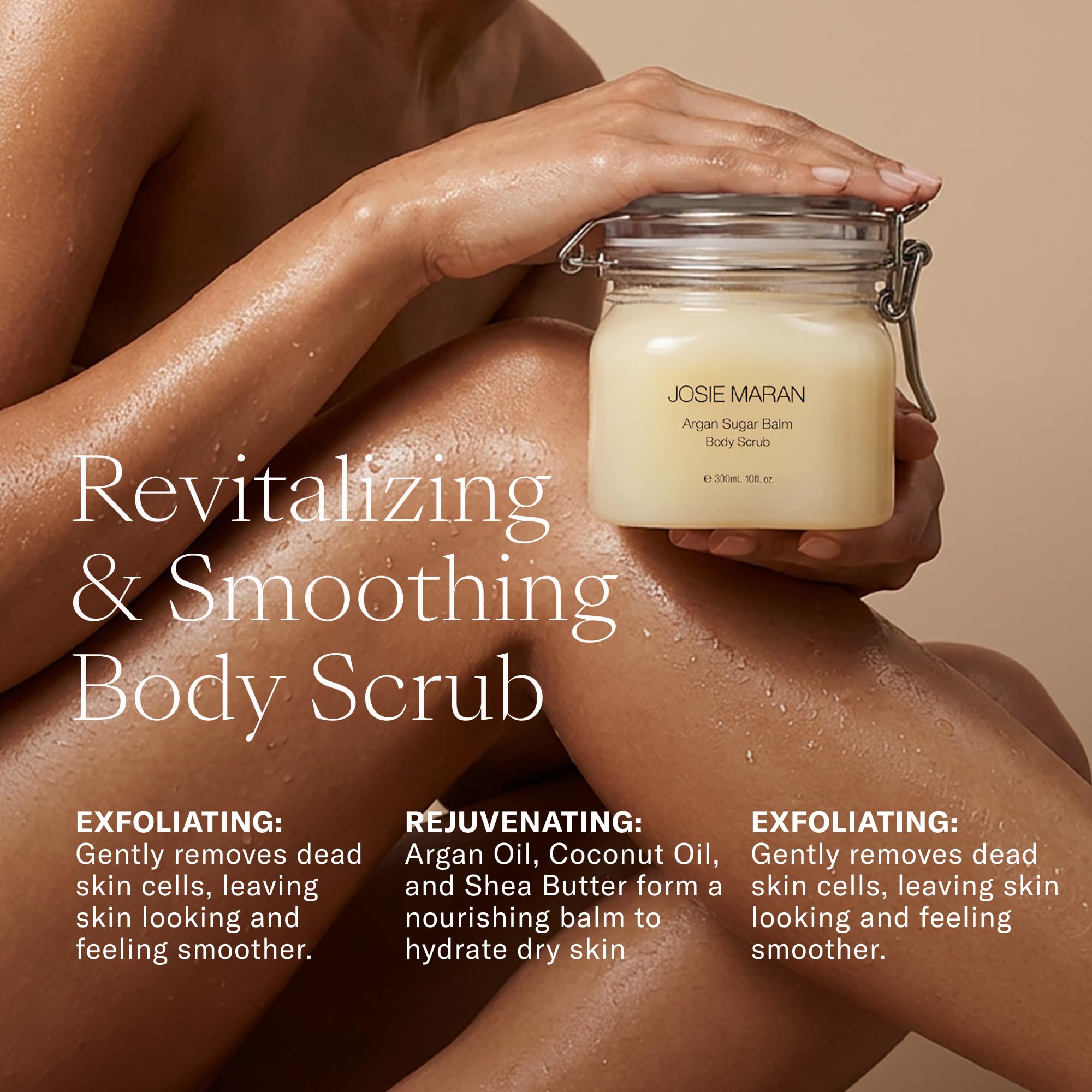 Josie Maran Argan Sugar Balm Body Scrub - Exfoliating Sugar Scrub with 100% Pure - Josie Maran Official Product View 3