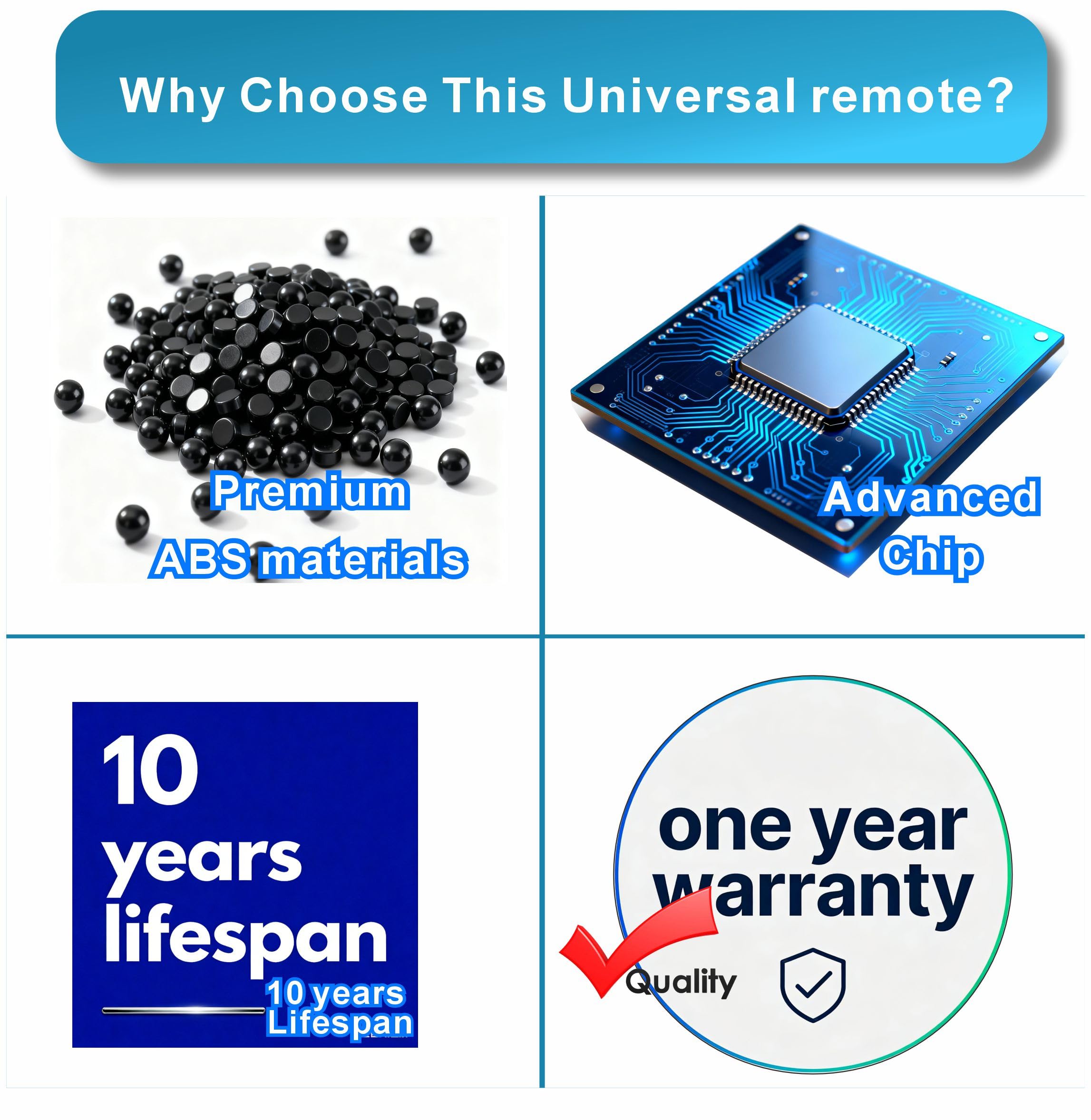 B BraiNice replacement remote control for Insignia, Toshiba, Hisense, and TCL smart TVs, compatible with models from 2020 to 2026.