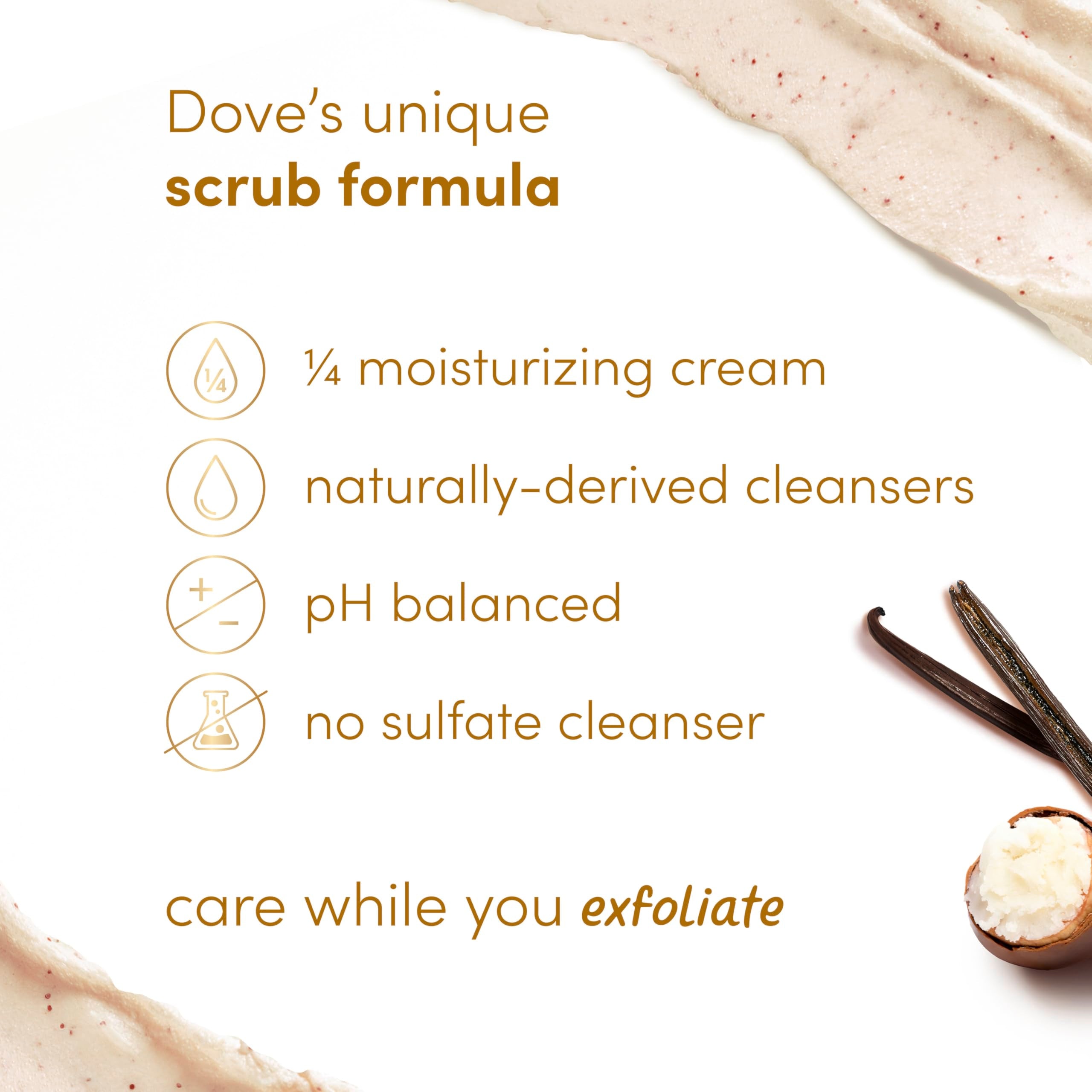 Elefair Tech Dove Vanilla Sugar & Shea Butter Body Scrub Exfoliates and Deeply - Elefair Tech Official Product View 4