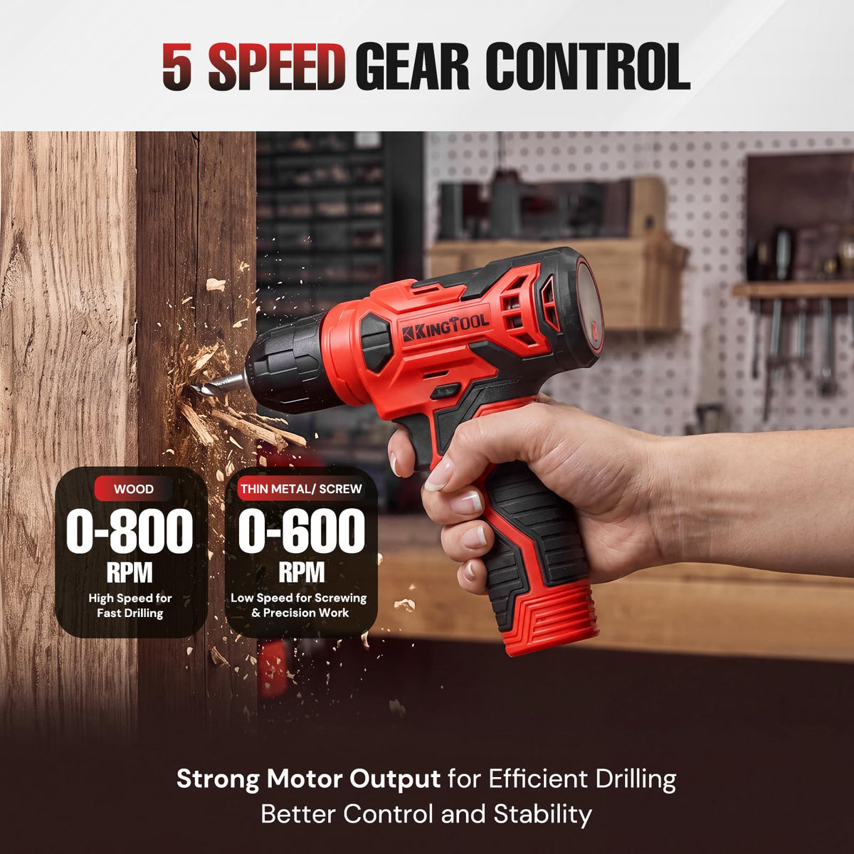 KingTool Tool Kit with 8V Cordless Drill 156 Piece Tool Set - KingTool Official Imagery - 6