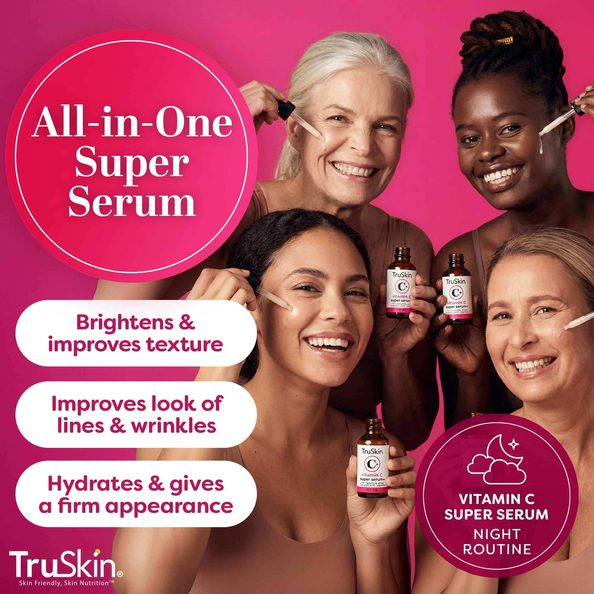 TruSkin Vitamin C Super Serum for Face 5 Skin Benefits 2 fl - TruSkin Official Imagery - 4