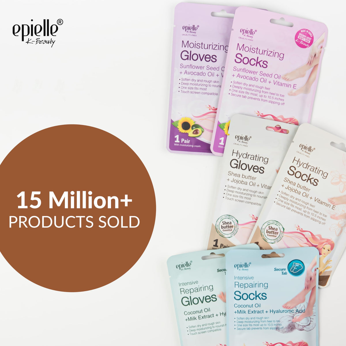 Epielle Hydrating Hand Foot Masks Relieve and Soften Dry - Epielle Official Imagery - 3