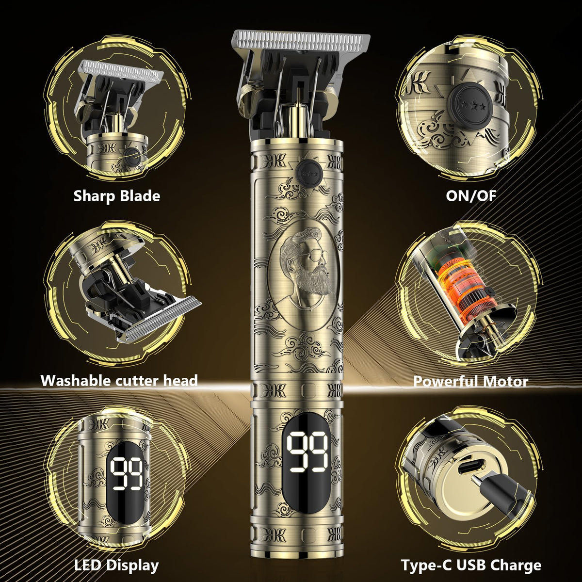 Solati Hair Clippers for Men Professional Hair Trimmer Zero - Solati Official Imagery - 6