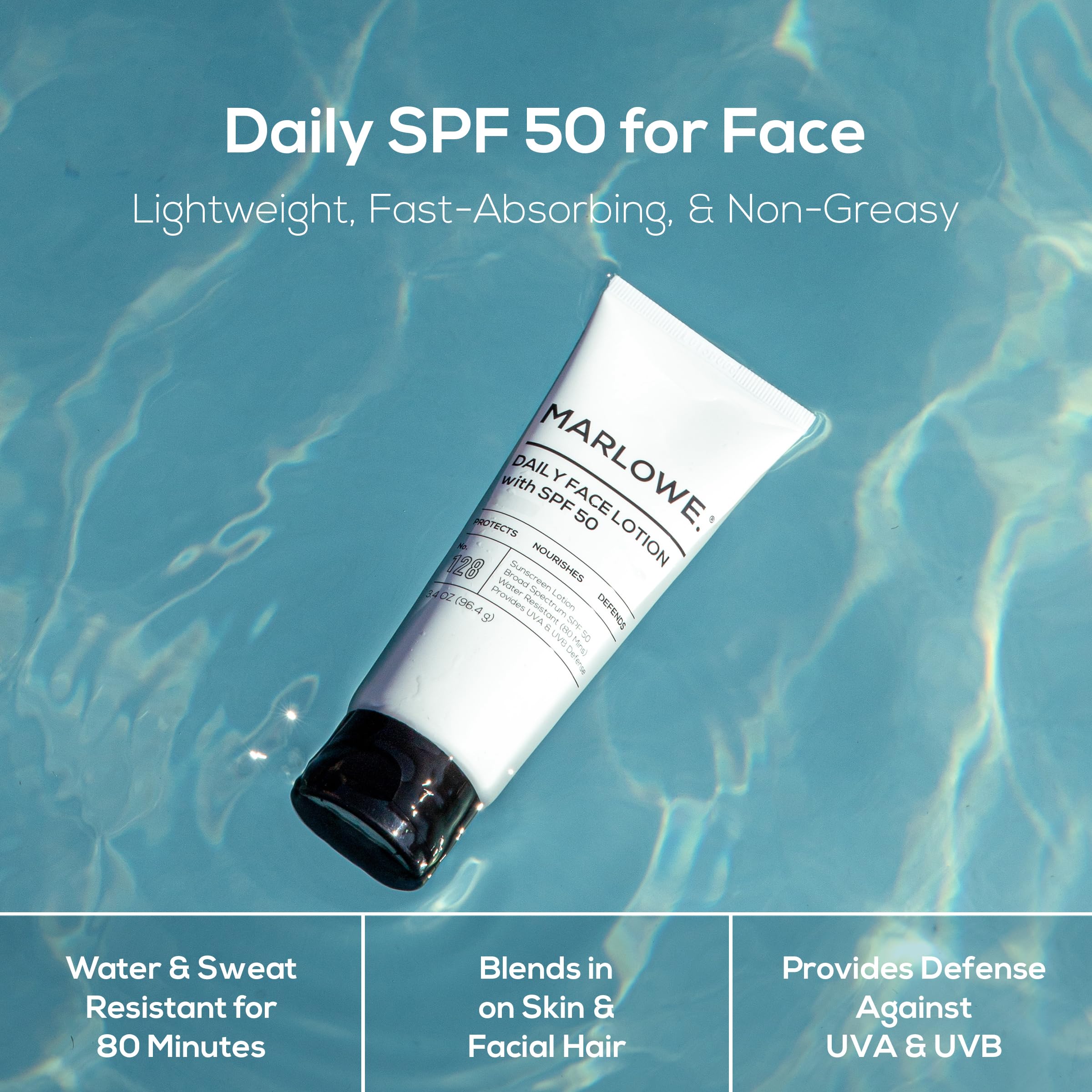 MARLOWE Face Moisturizer with SPF 50 Daily Sunscreen Lotion - MARLOWE. Official Imagery - 4