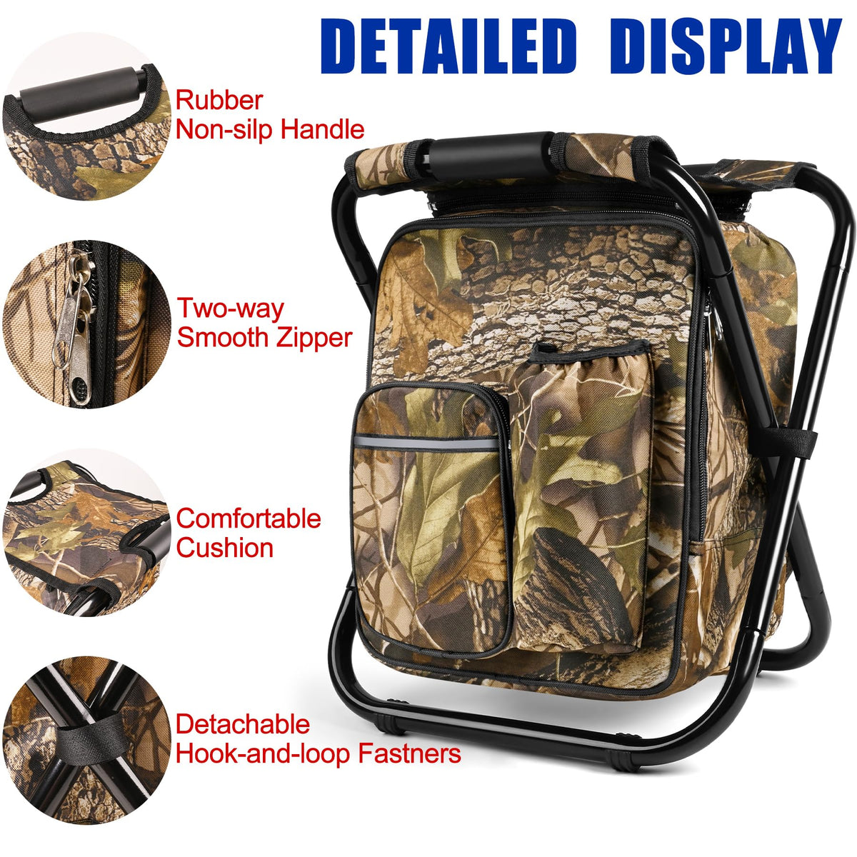 Backpack Stool Cooler Chair Heavy Duty 200 LBS Max Load - Kikerike Official Imagery - 7