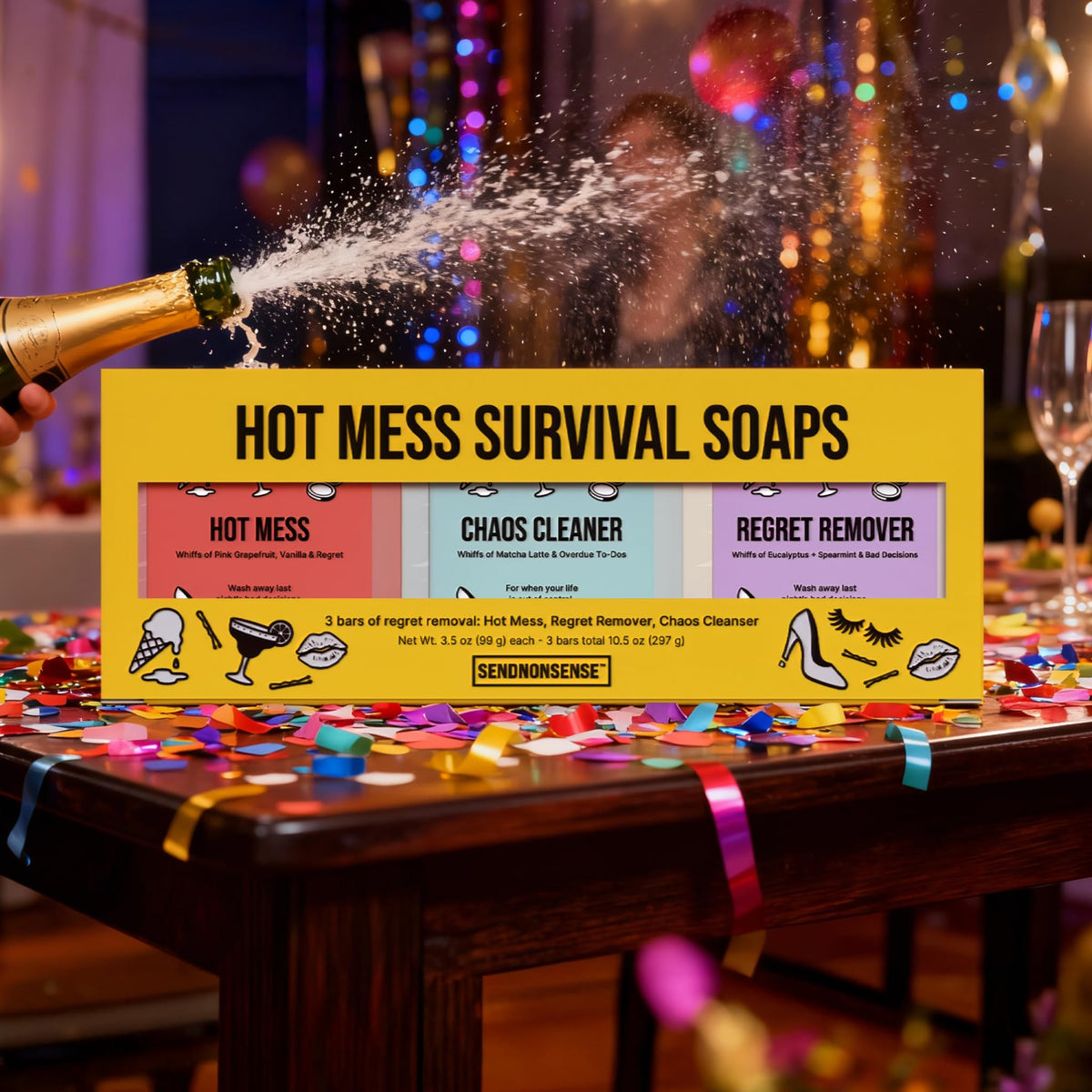 Hot Mess Survival Soap Gift Set Funny Gag Gift for Mom - SendNonsense Official Imagery - 7