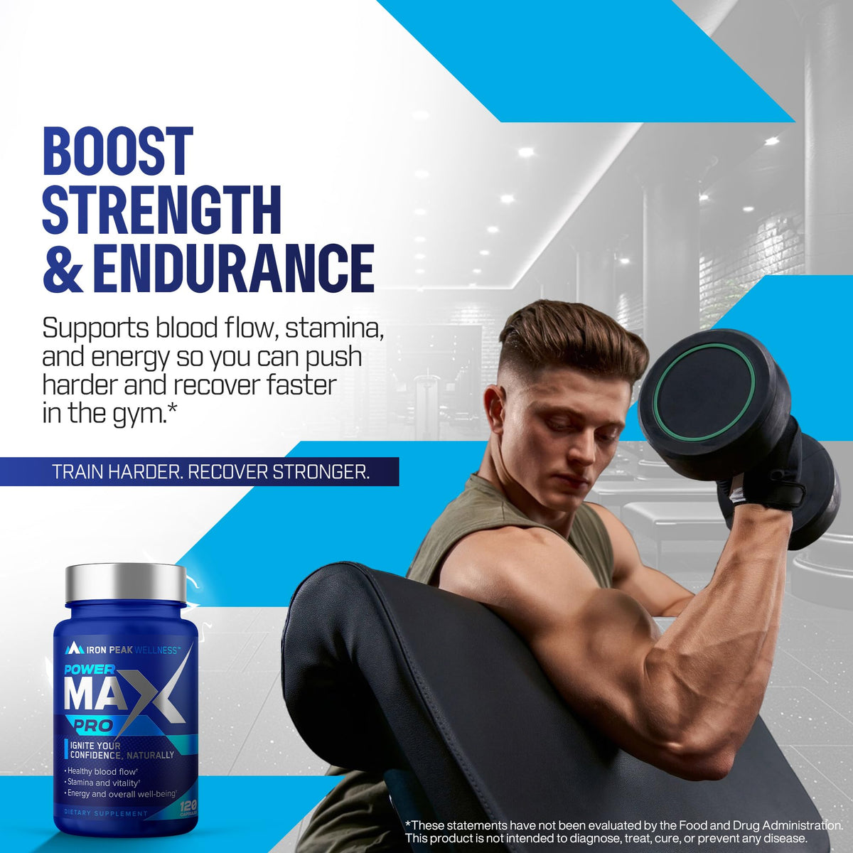 Testosterone Booster for Men Male Enhancing Supplement - IronPeak Wellness Official Imagery - 4