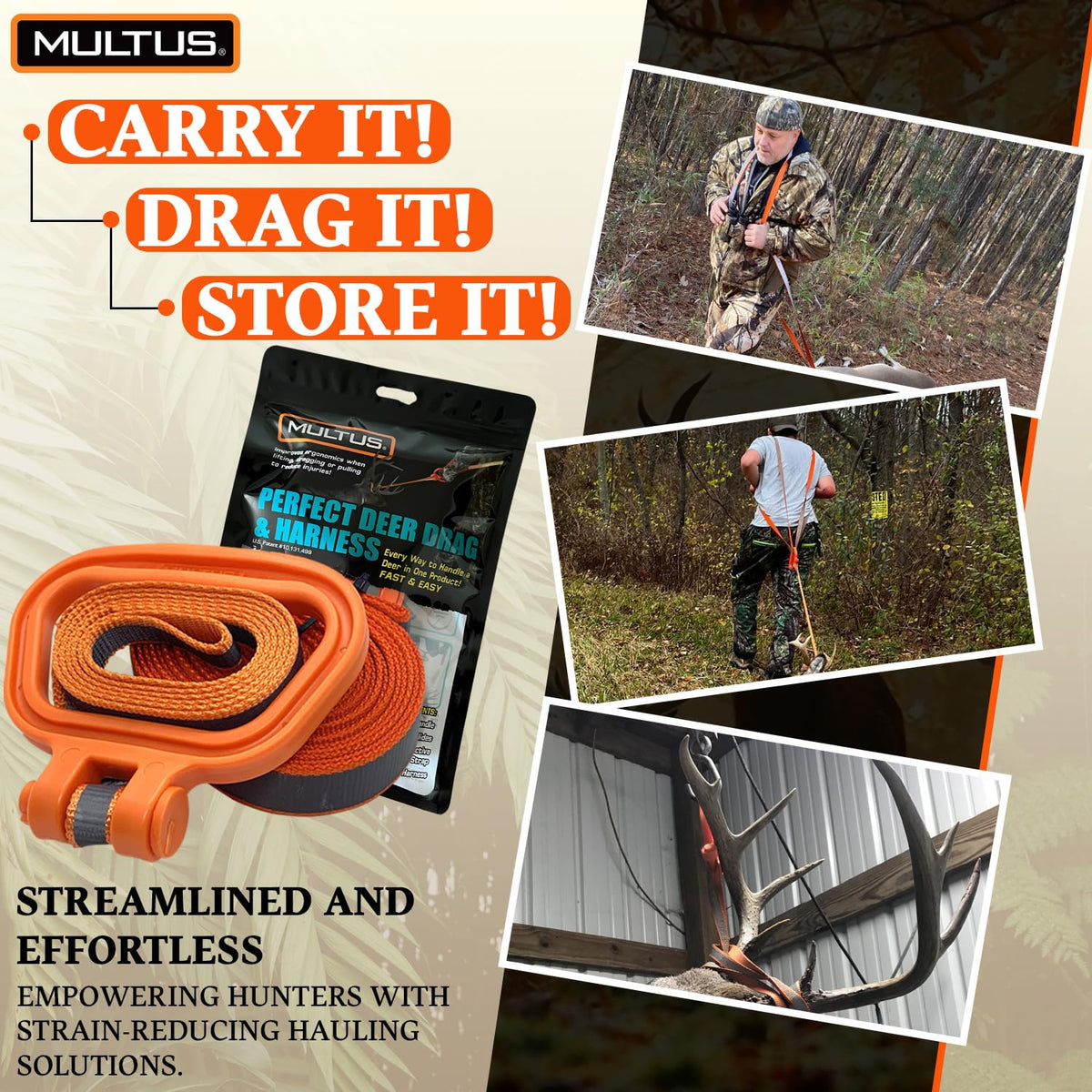 MULTUS Deer Drag Harness Every Way to Drag a Deer in ONE - MULTUS Official Imagery - 8