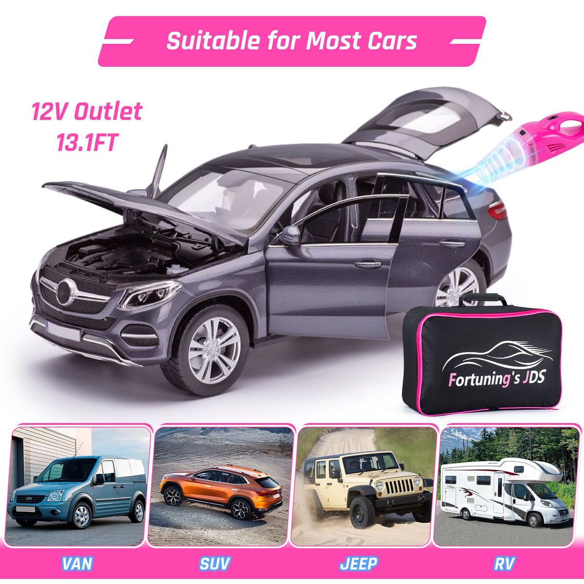 38PCS Car Detailing Kit Interior Cleaner with High Power - Fortuning's JDS Official Imagery - 8