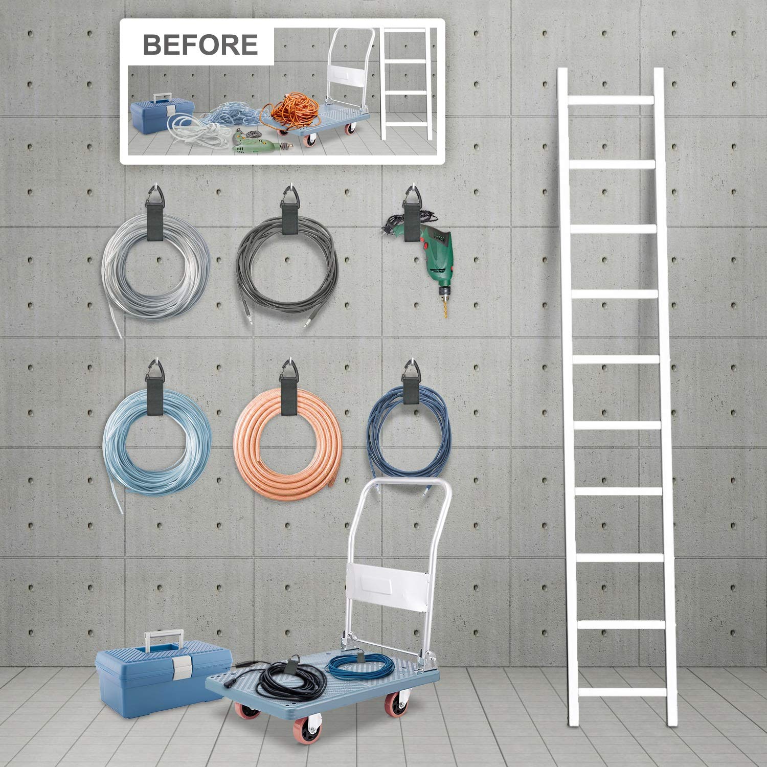 ZTSXLLIM Extension Cord Holder Organizer, Garage Organization and by ZTSXLLIM - Angle View 3