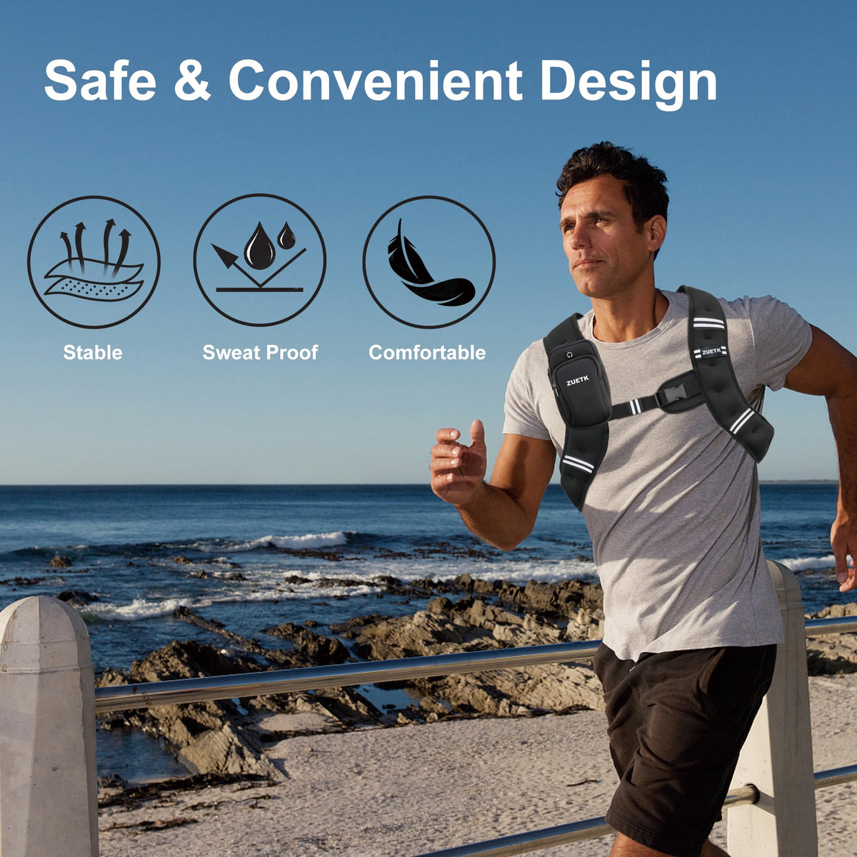 ZUETK Weighted Vest 6lb 8lb 12lb 16lb 20lb 25lb 30lb Weight - ZUETK Official Imagery - 7