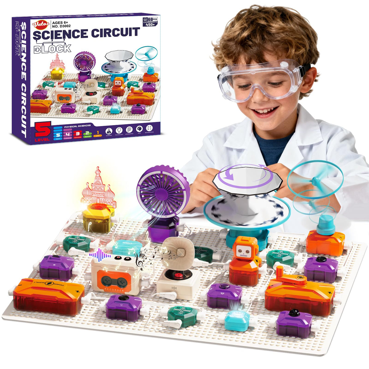 VATOS Science Circuit for Kids Ages 6 12 68PCS Electronics - VATOS Official Imagery - 2