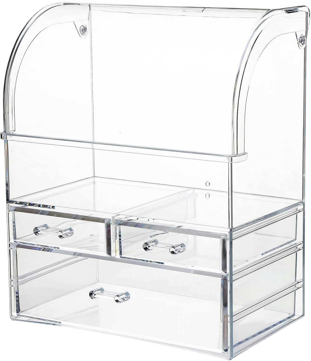Clear Large Acrylic Makeup Organizer With Lid Cosmetic - UShioart Official Imagery - 6