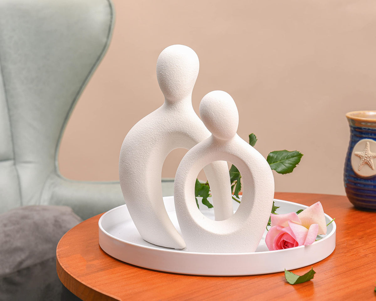 Ceramic Couple Statues for Home Decor Abstract Lover - Quoowiit Official Imagery - 3