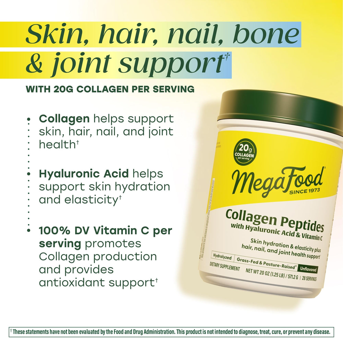 MegaFood Collagen Peptides Powder 20g Grass Fed Bovine - MegaFood Official Imagery - 5