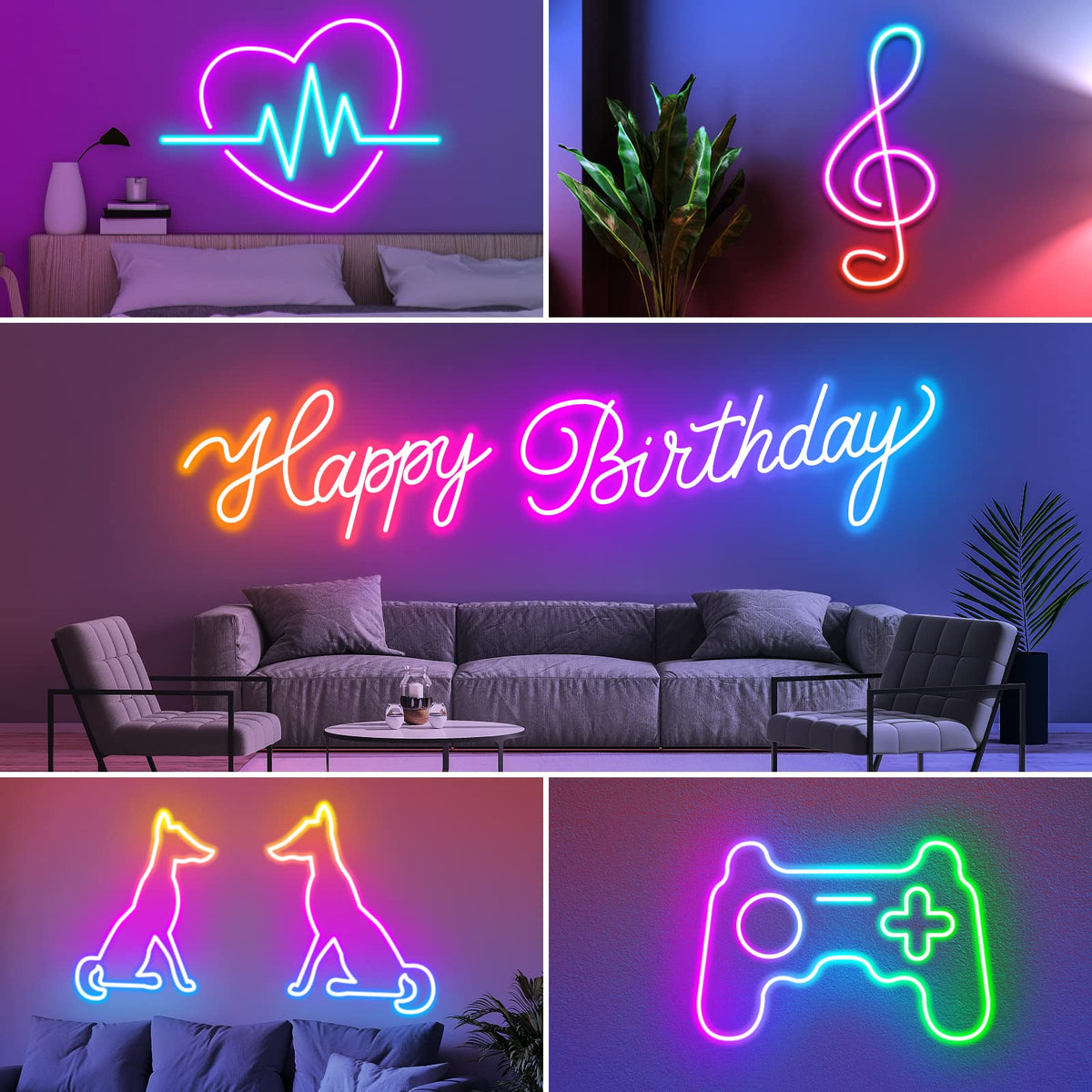 32 8Ft Neon Rope Lights Flexible Led Rope Lights Control - AILBTON Official Imagery - 5