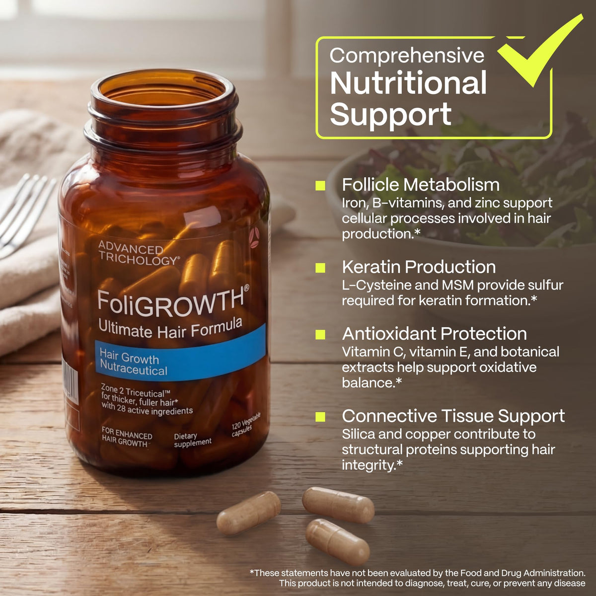 FoliGROWTH Top Hair Growth Density Vitamin Women Men - Advanced Trichology Official Imagery - 5
