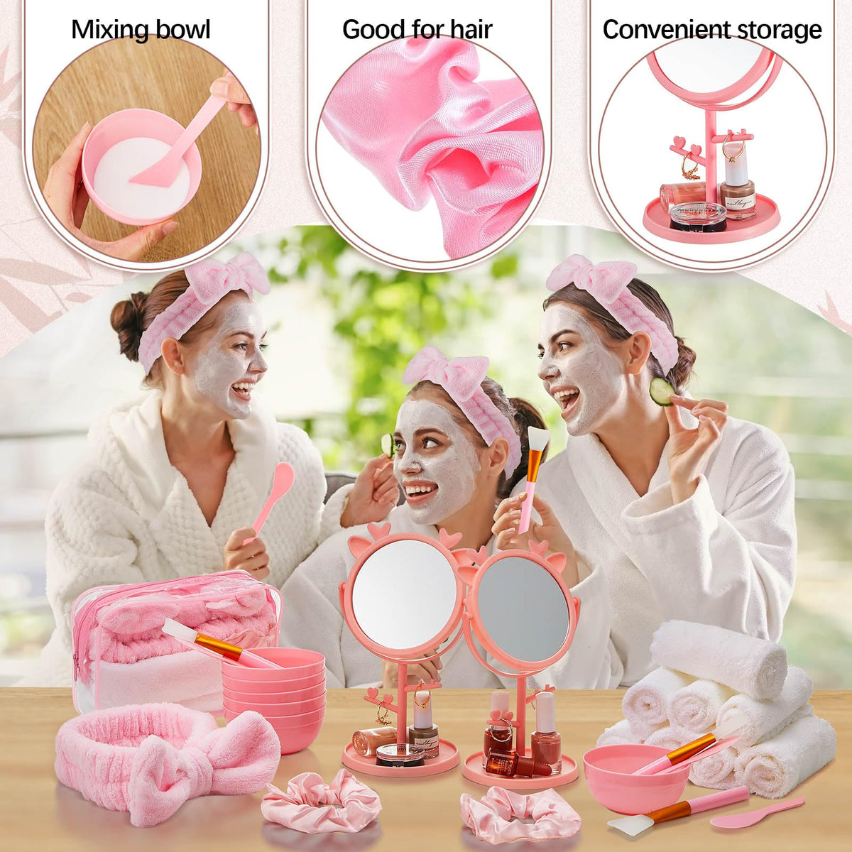 Shinylin 8 Set Spa Sleepover Party Supplies Pink - Shinylin Official Imagery - 5