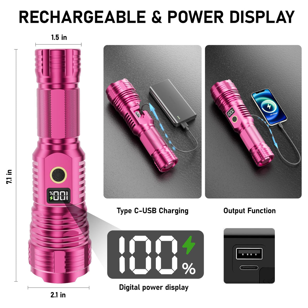 Rechargeable Flashlights High Lumens 100000LM LED Super - CHILDBOT Official Imagery - 4